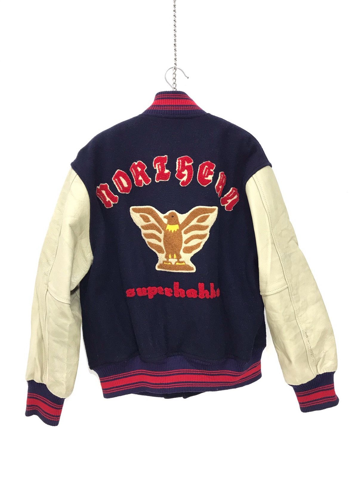 Japanese Brand 🌟Super Hakka Varsity Jacket Wool Leather 3🟩2 Size US L / EU 52-54 / 3 - 1 Thumbnail