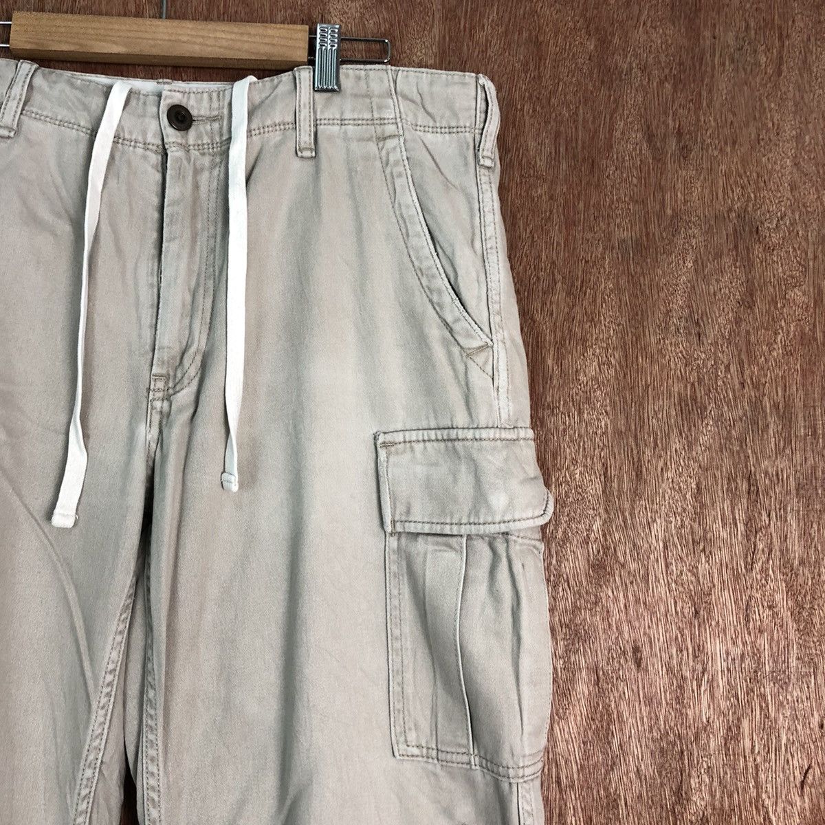 Japanese Brand DLL Uniqlo Cream Multipocket Tactical Cargo Pants #c213 Size US 33 - 4 Thumbnail