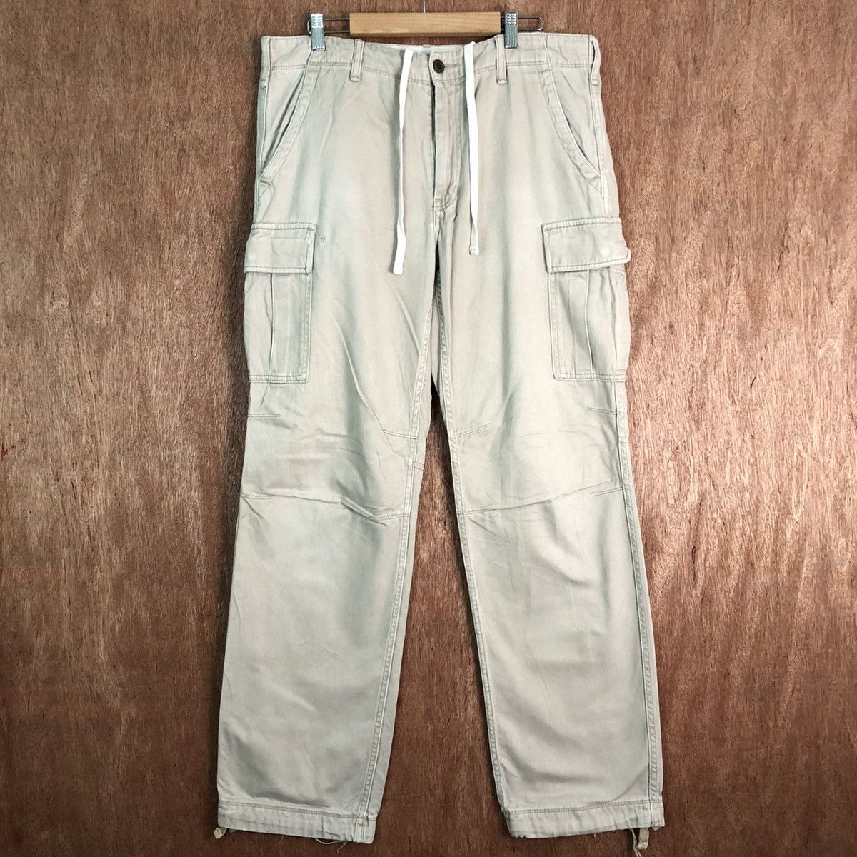 Japanese Brand DLL Uniqlo Cream Multipocket Tactical Cargo Pants #c213 Size US 33 - 1 Thumbnail