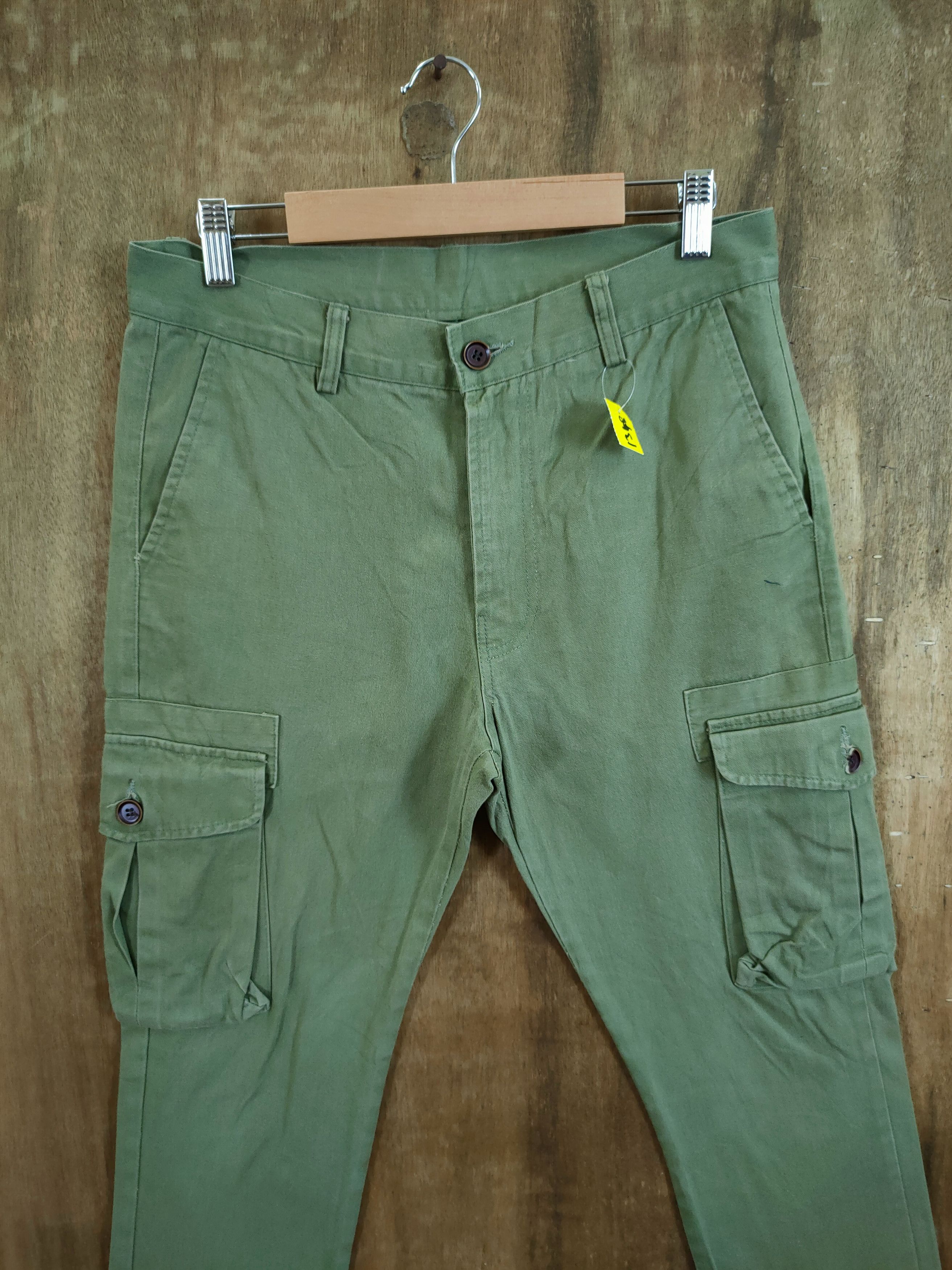 Japanese Brand DLL J/// Floor green multipocket tactical cargo pants#1348 Size US 31 - 3 Thumbnail