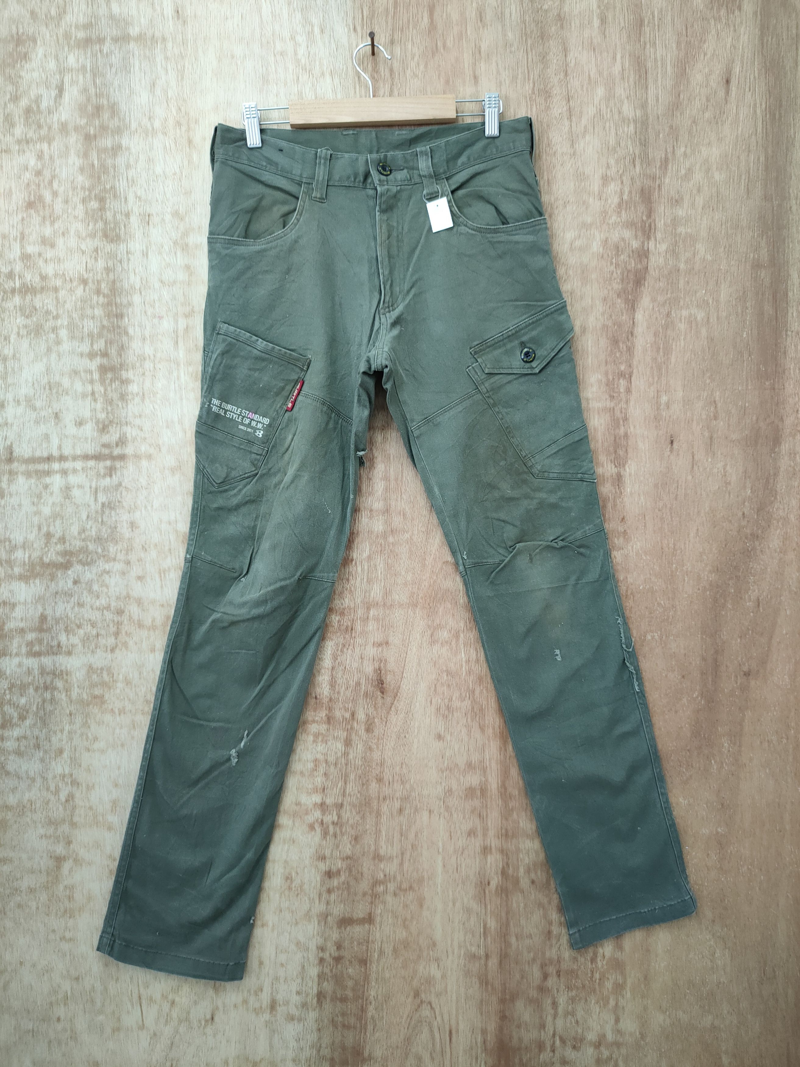 Japanese Brand Burtle Green multi pocket tactical cargo pants #46-223 Size US 30 / EU 46 - 1 Thumbnail