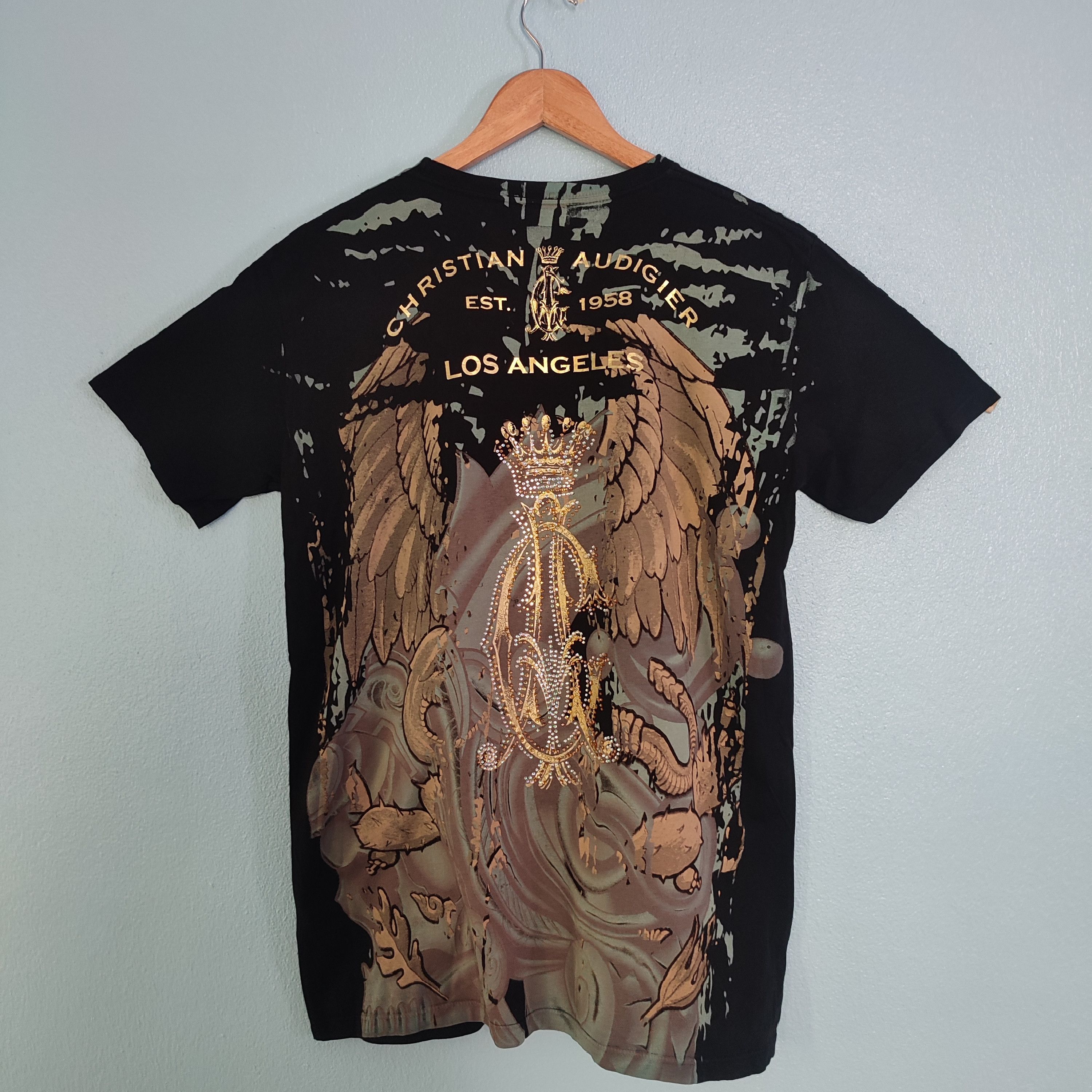 Christian Audigier × Designer × Vintage Christian Audigier Streetwear Punk Rock Design Tshirt Size US L / EU 52-54 / 3 - 3 Thumbnail