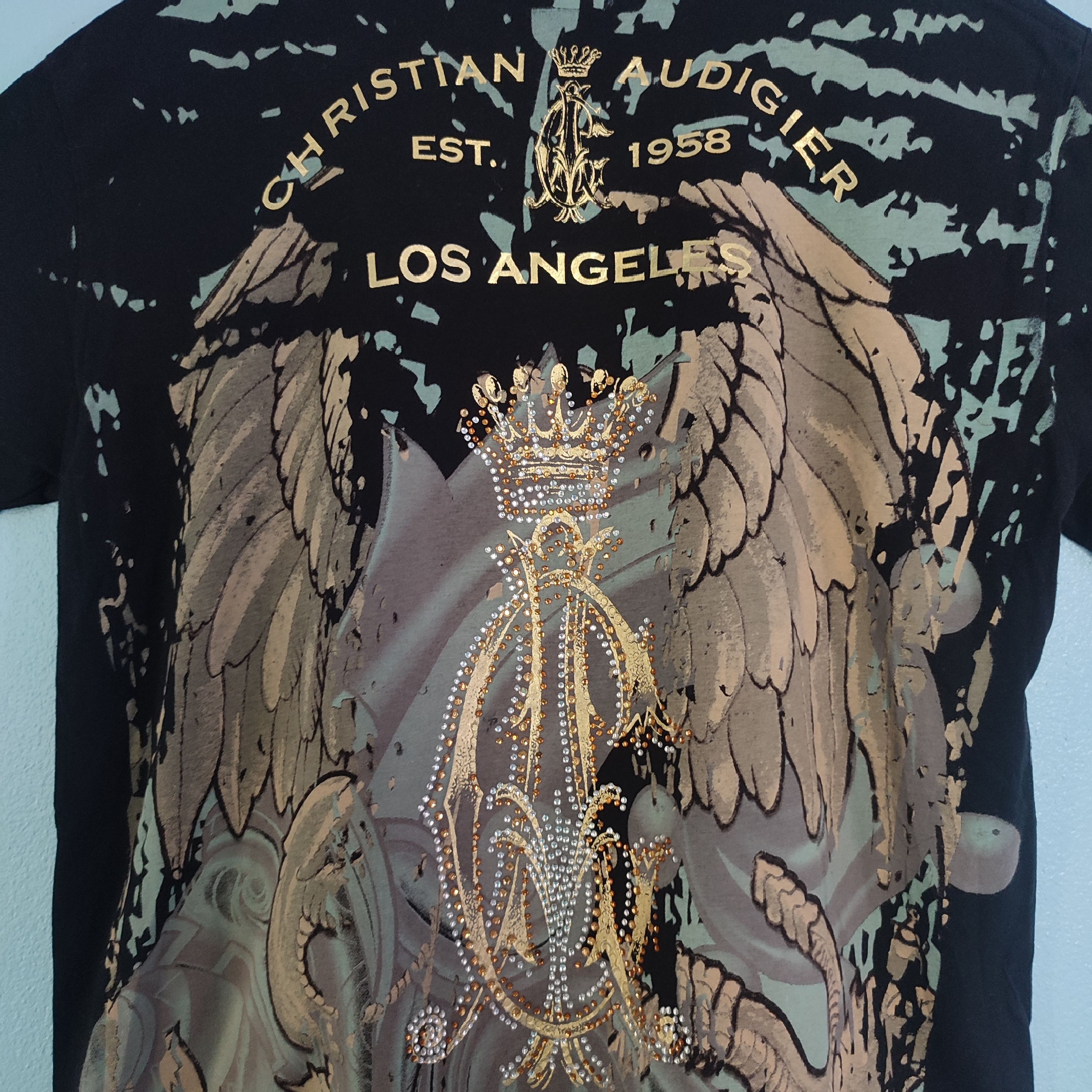 Christian Audigier × Designer × Vintage Christian Audigier Streetwear Punk Rock Design Tshirt Size US L / EU 52-54 / 3 - 4 Thumbnail