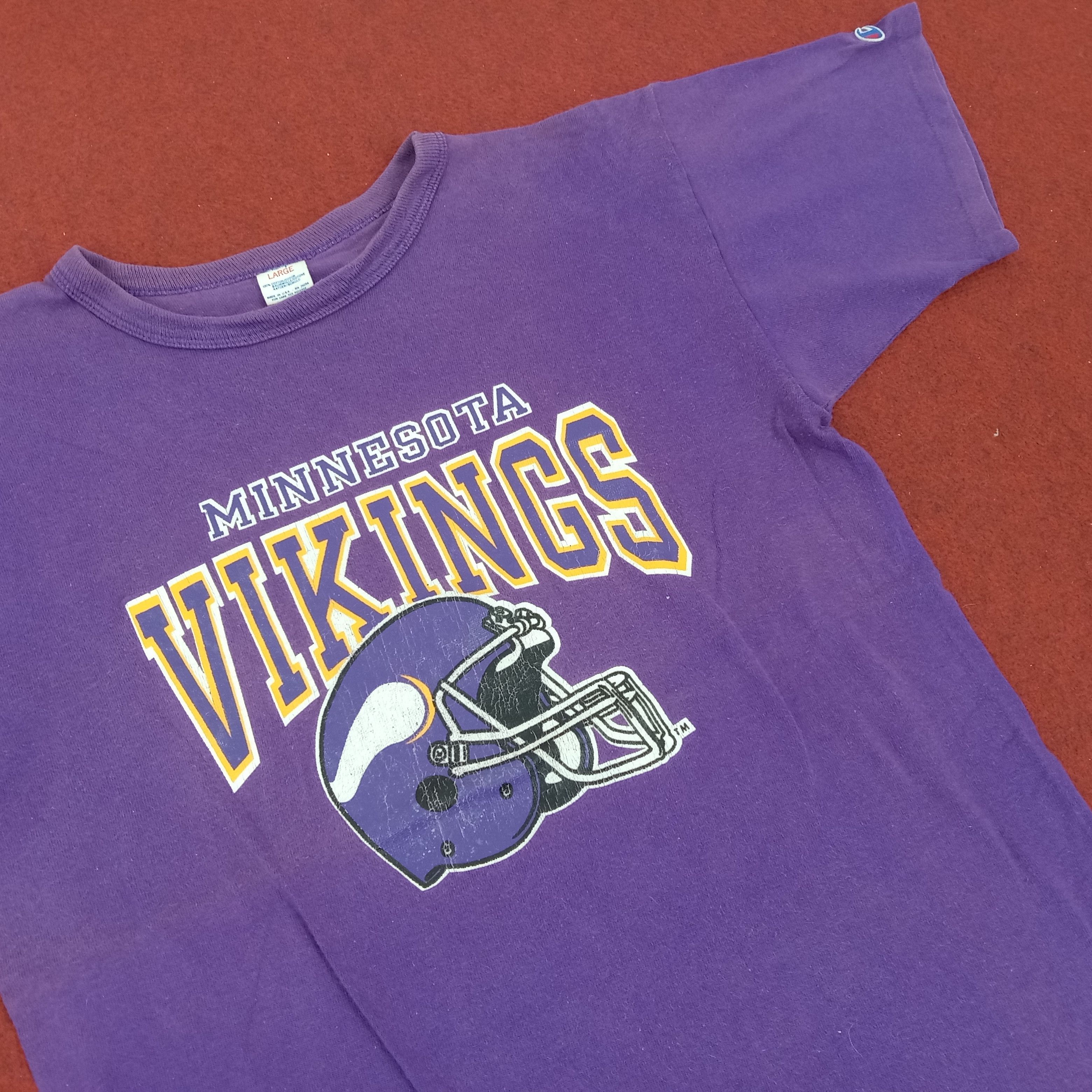 Champion × NFL × Vintage Champion Vikings American Sports NFL Tshirt Size US M / EU 48-50 / 2 - 2 Thumbnail