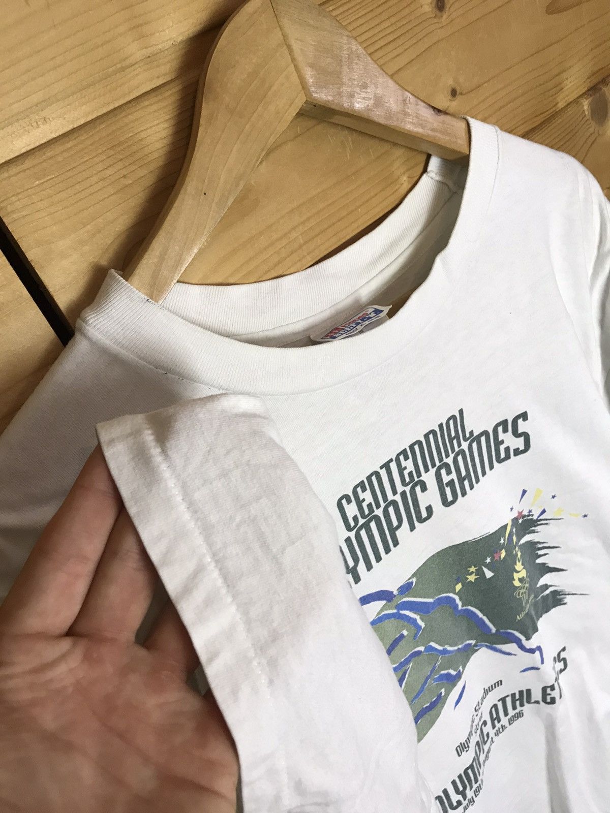 Vintage 1996 Vintage Olympic Games single stitch t-shirt Size US XL / EU 56 / 4 - 4 Thumbnail