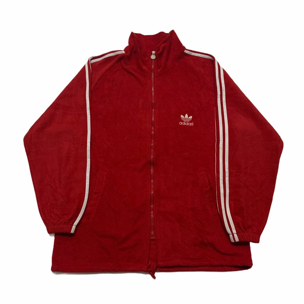 Adidas Oversized Adidas Trefoil Big Logo Zipped Sweater Size US L / EU 52-54 / 3 - 3 Thumbnail