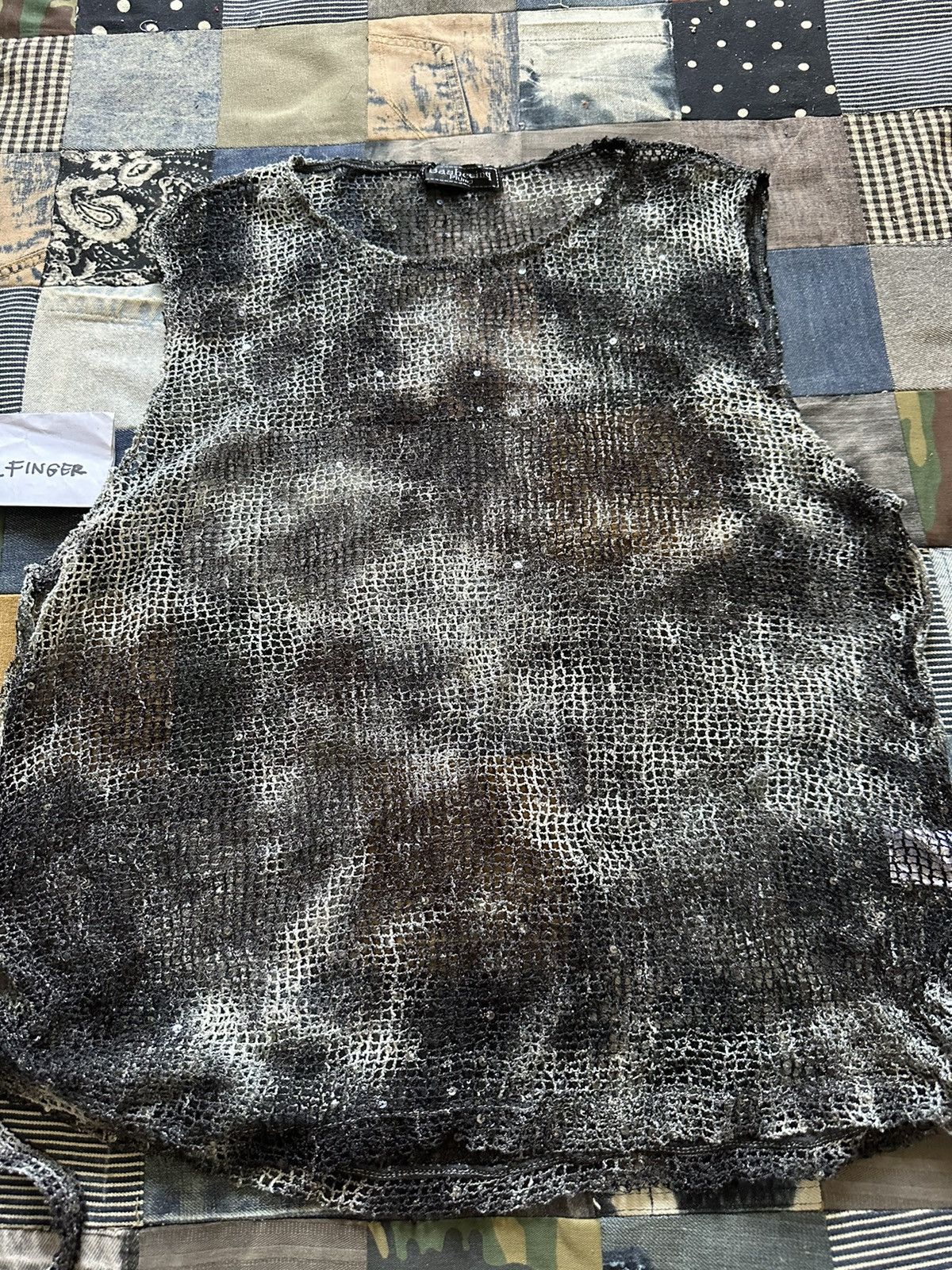 Japanese Brand Bashecing Plump Fishnet Punk Sleeveless Size L / US 10 / IT 46 - 6 Thumbnail