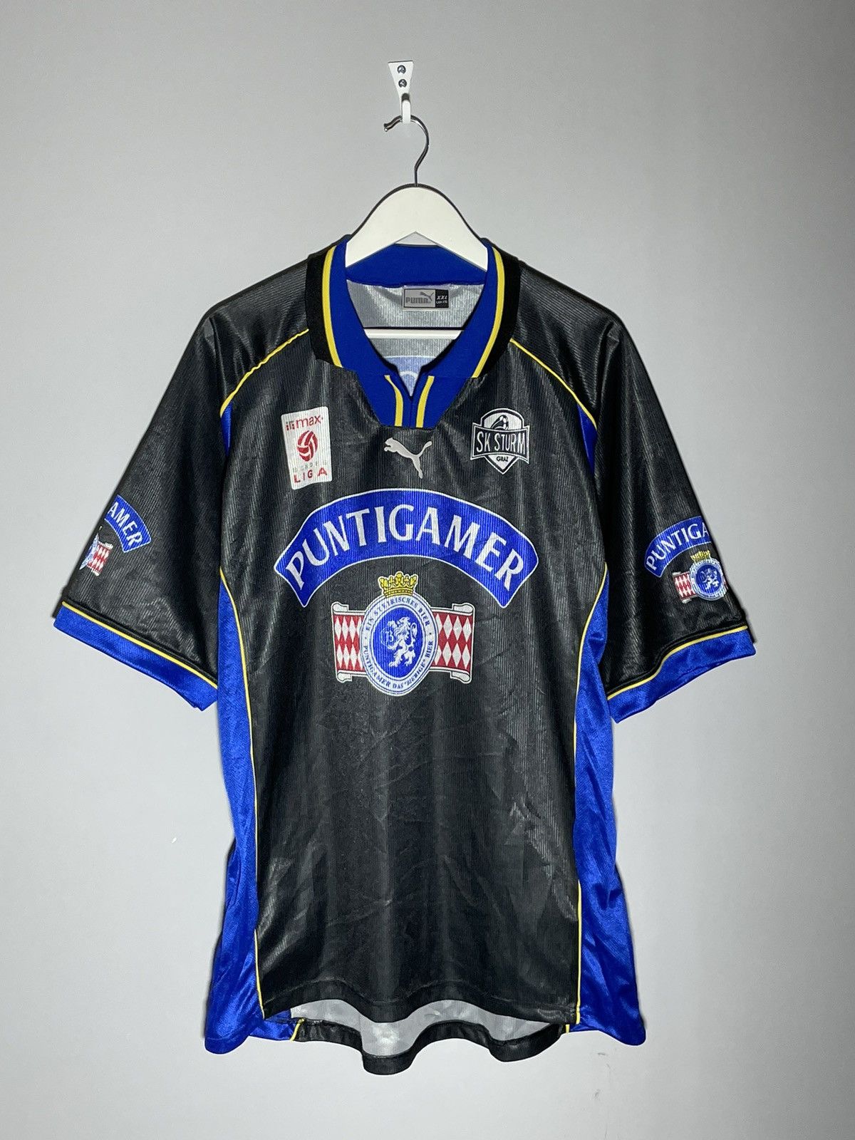image of Sturm Graz Puma Vintage 1998/99 Away2 Football Shirt in Black, Men's (Size 2XL)