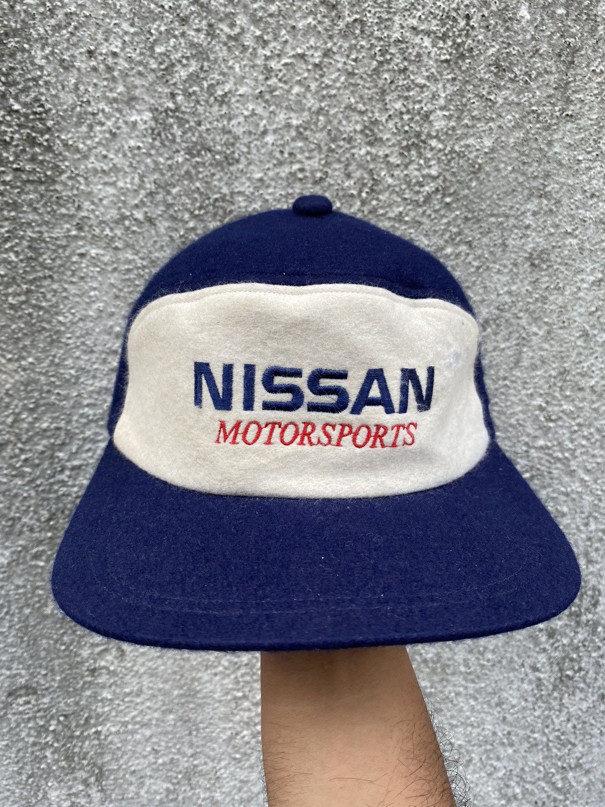 image of Racing x Vintage VTG Distress Japan Nissan Motorsport Hat in Blue, Men's