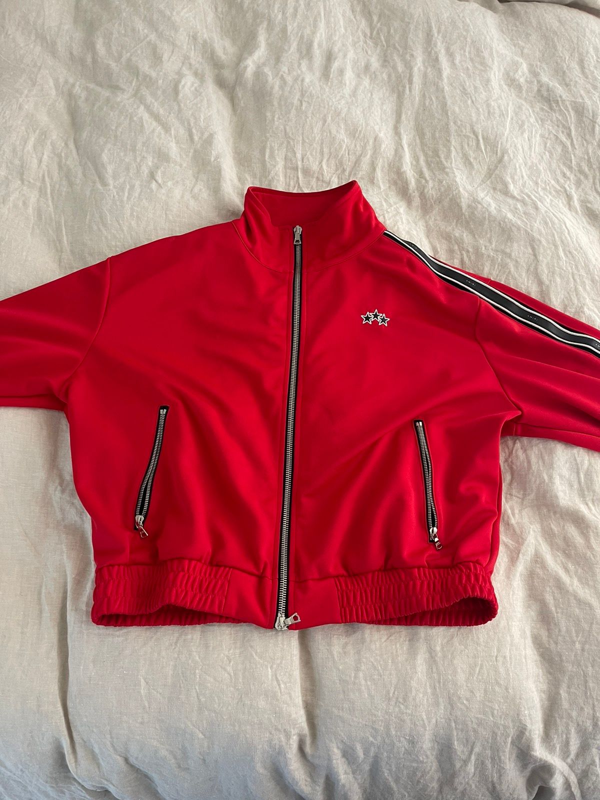Pre-owned Amiri Red  Zip Up Track Jacket Size Medium