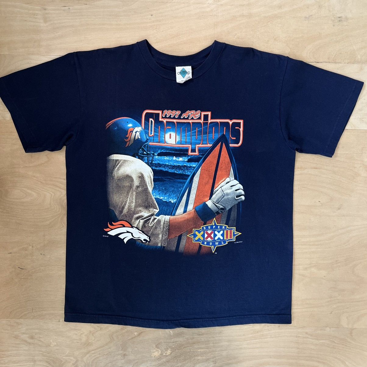 Vintage Vintage Denver Broncos Shirt Large Blue 90s NFL Football