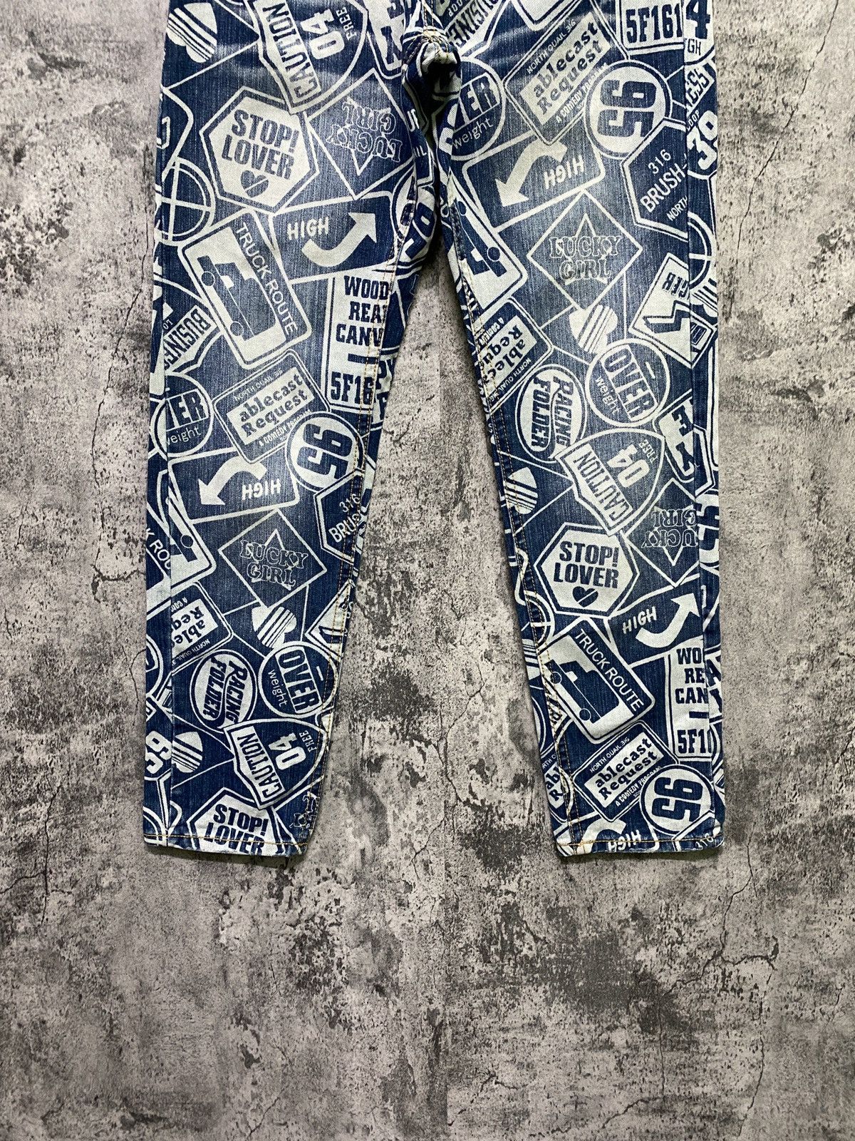 Japanese Brand Full Print OVP Denim Faded like Hysteric Glamour Denim Size US 30 / EU 46 - 8 Thumbnail