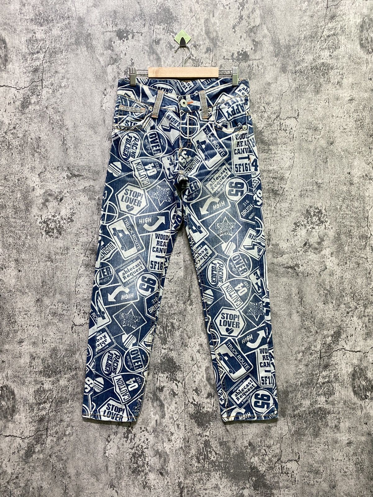 Japanese Brand Full Print OVP Denim Faded like Hysteric Glamour Denim Size US 30 / EU 46 - 1 Thumbnail