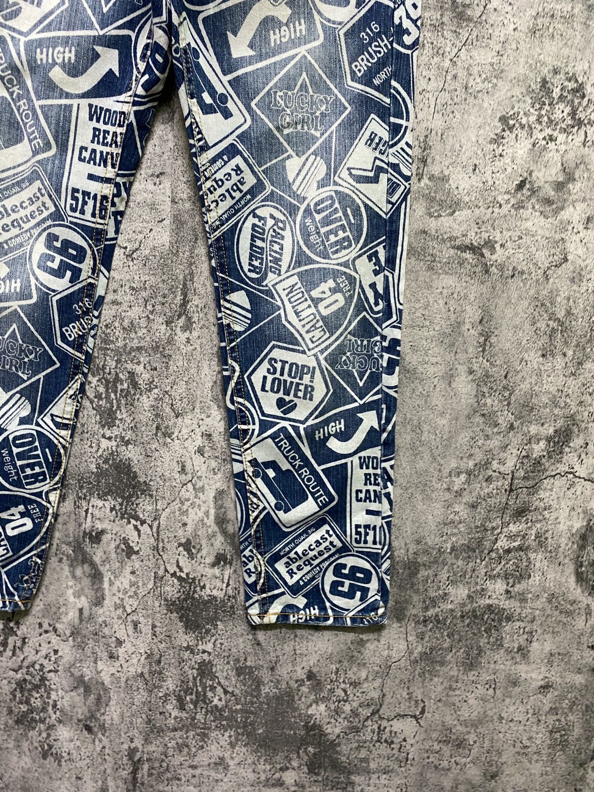 Japanese Brand Full Print OVP Denim Faded like Hysteric Glamour Denim Size US 30 / EU 46 - 7 Thumbnail