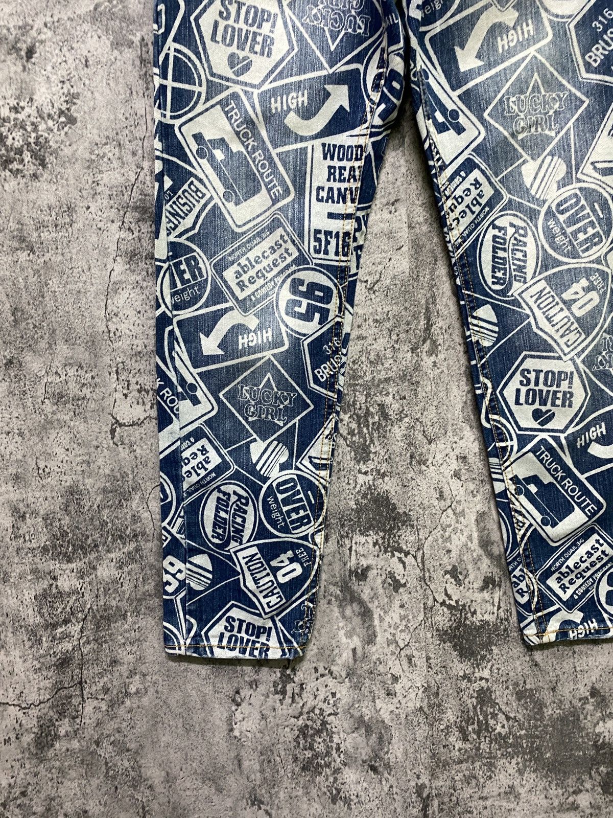 Japanese Brand Full Print OVP Denim Faded like Hysteric Glamour Denim Size US 30 / EU 46 - 6 Thumbnail