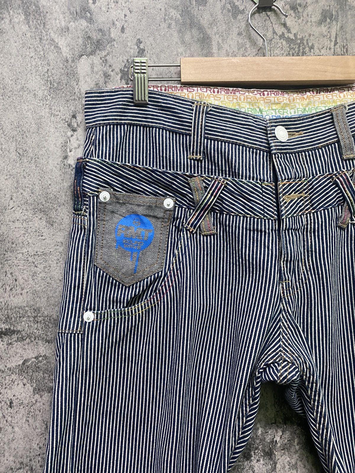 Designer × Japanese Brand × Vintage RIMASTER Hickory Striped Double Waist Print Inside Pants Size US 32 / EU 48 - 4 Thumbnail