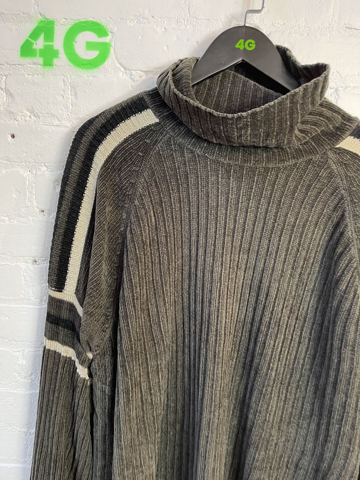 Image of Vintage Thrashed Worn In Sweater Striped in Brown, Men's (Size XL)