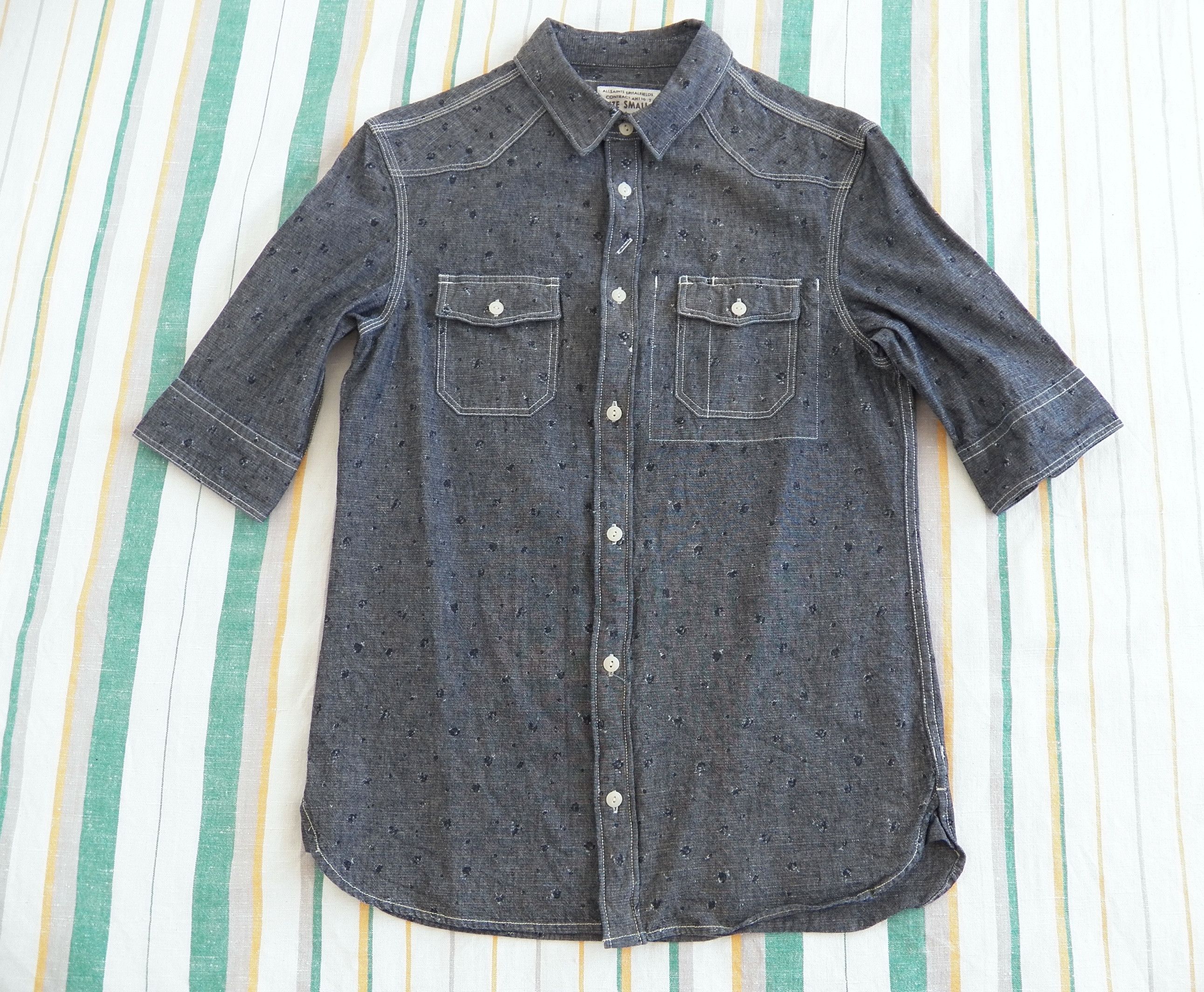 Allsaints AllSaints Carlsen Half Sleeve SHIRT chambray cotton Size US S / EU 44-46 / 1 - 1 Thumbnail
