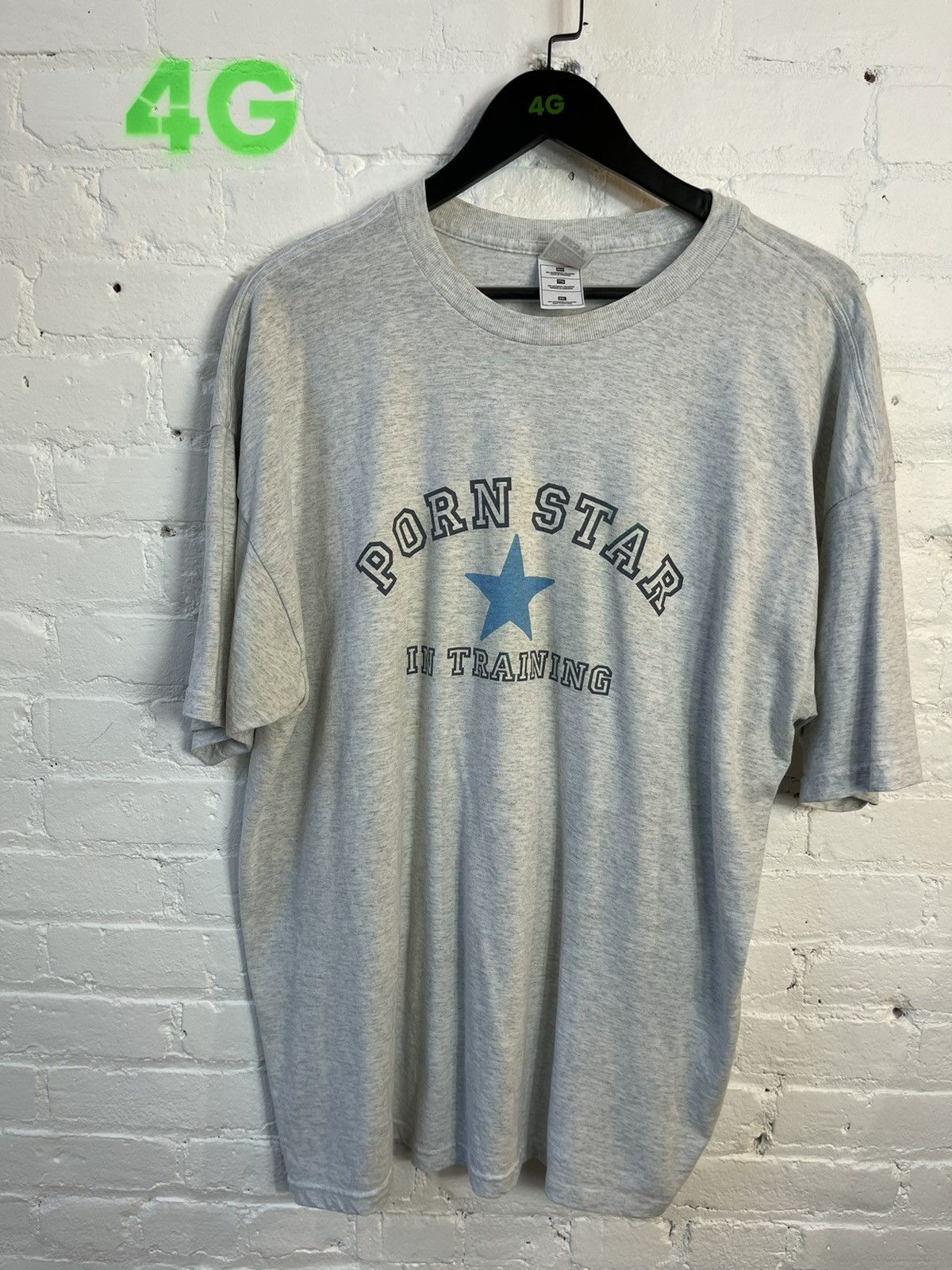 image of Vintage Pornstars Porn Star In Training Shirt in Grey, Men's (Size 2XL)