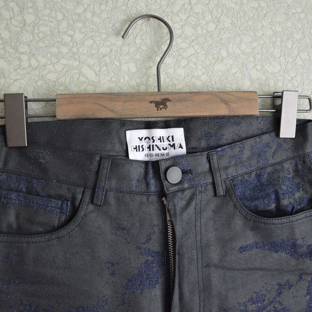 Issey Miyake Yoshiki Hishinuma SS99 Cropped Polyurethane Laminated Jeans Size US 28 / EU 44 - 4 Thumbnail