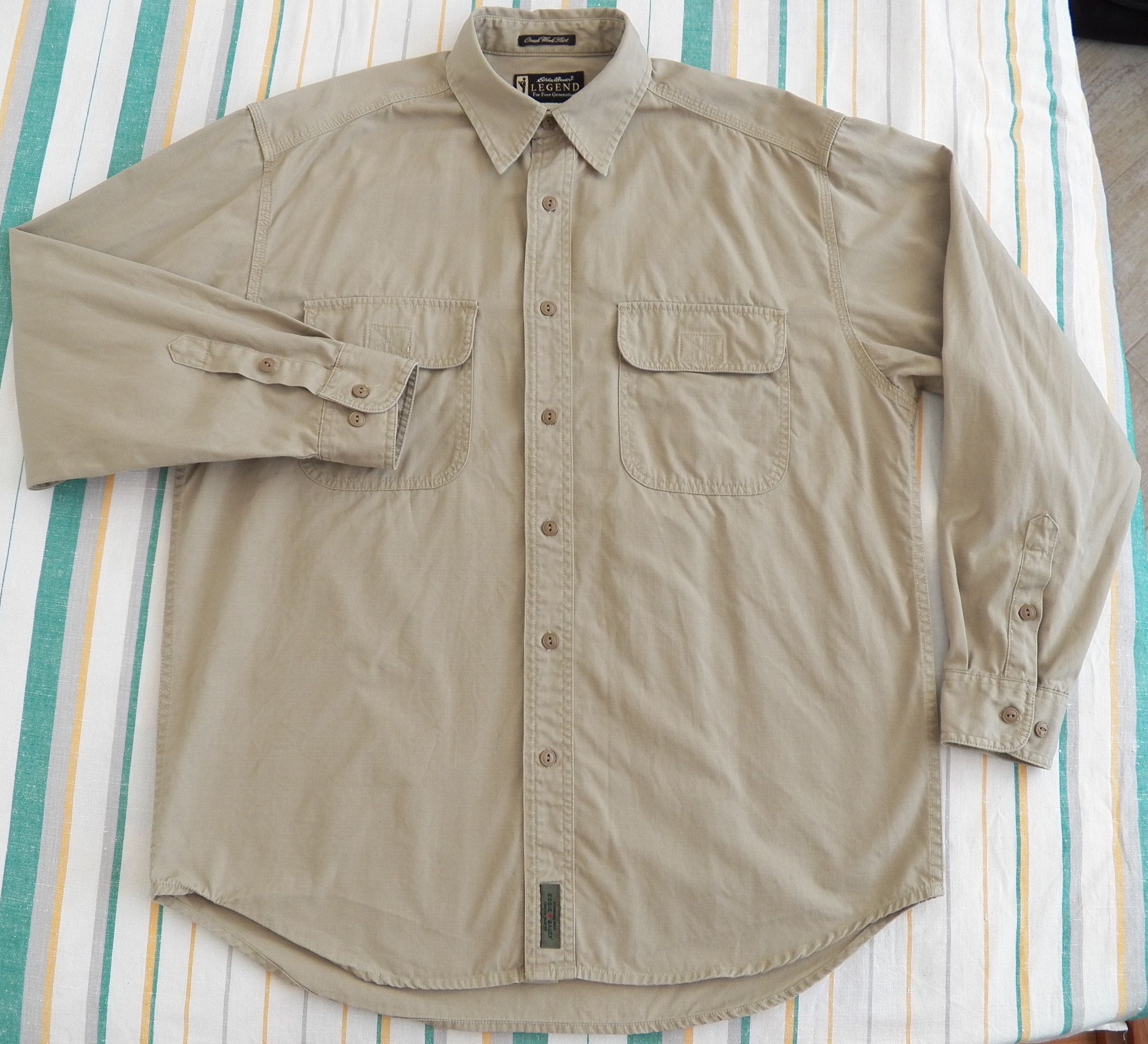 Eddie Bauer Eddie Bauer Legend Omak Work Shirt tan cotton long sleeve Size US M / EU 48-50 / 2 - 1 Thumbnail
