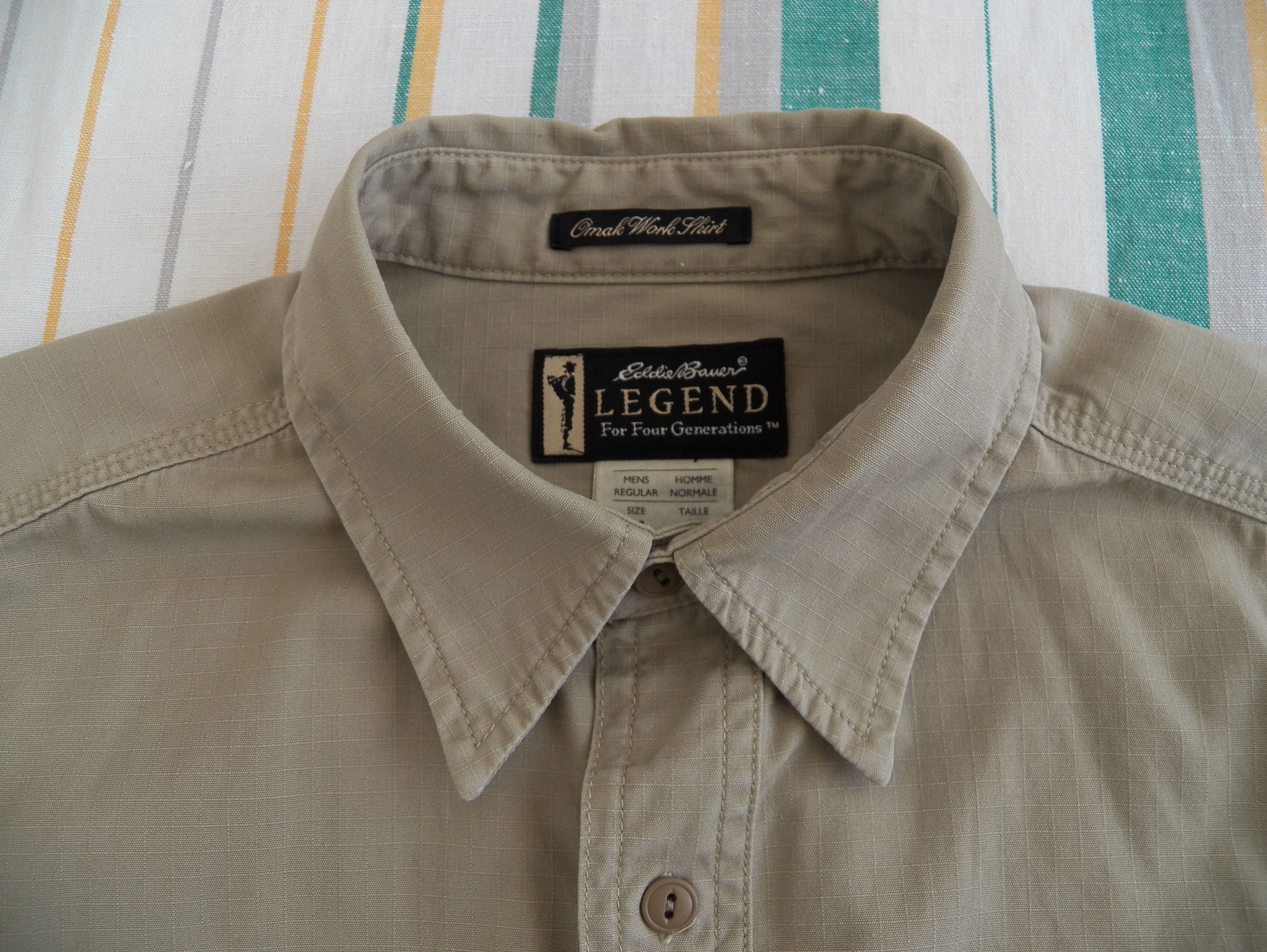 Eddie Bauer Eddie Bauer Legend Omak Work Shirt tan cotton long sleeve Size US M / EU 48-50 / 2 - 3 Thumbnail