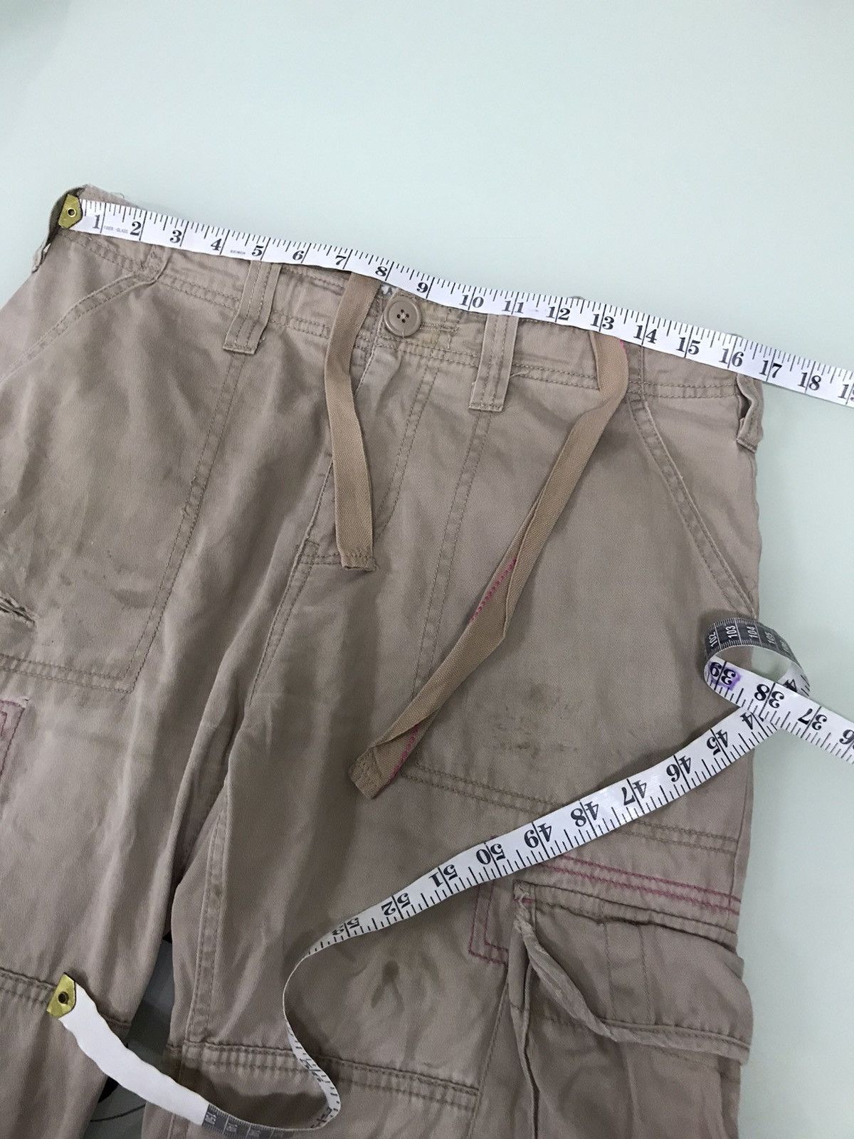 Japanese Brand Nice❗️Real Crush Clothing Patchwork Distressed Cargo Pants Size US 33 - 19 Thumbnail