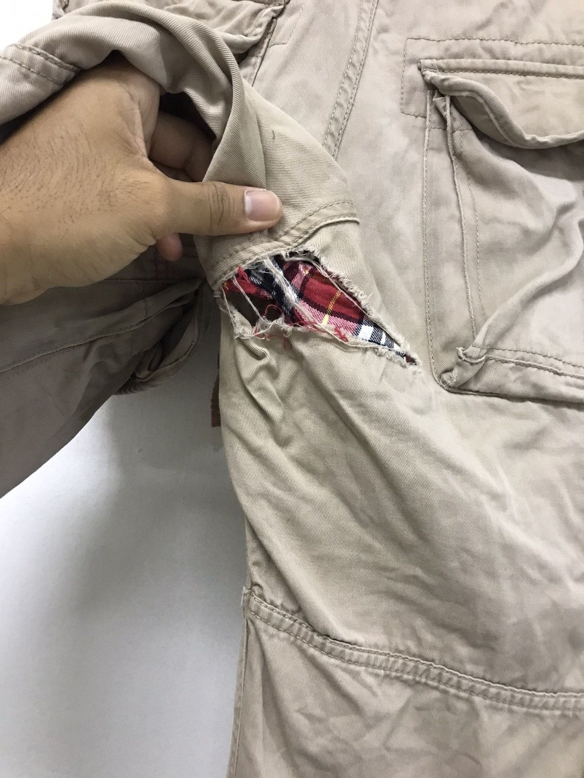 Japanese Brand Nice❗️Real Crush Clothing Patchwork Distressed Cargo Pants Size US 33 - 11 Thumbnail