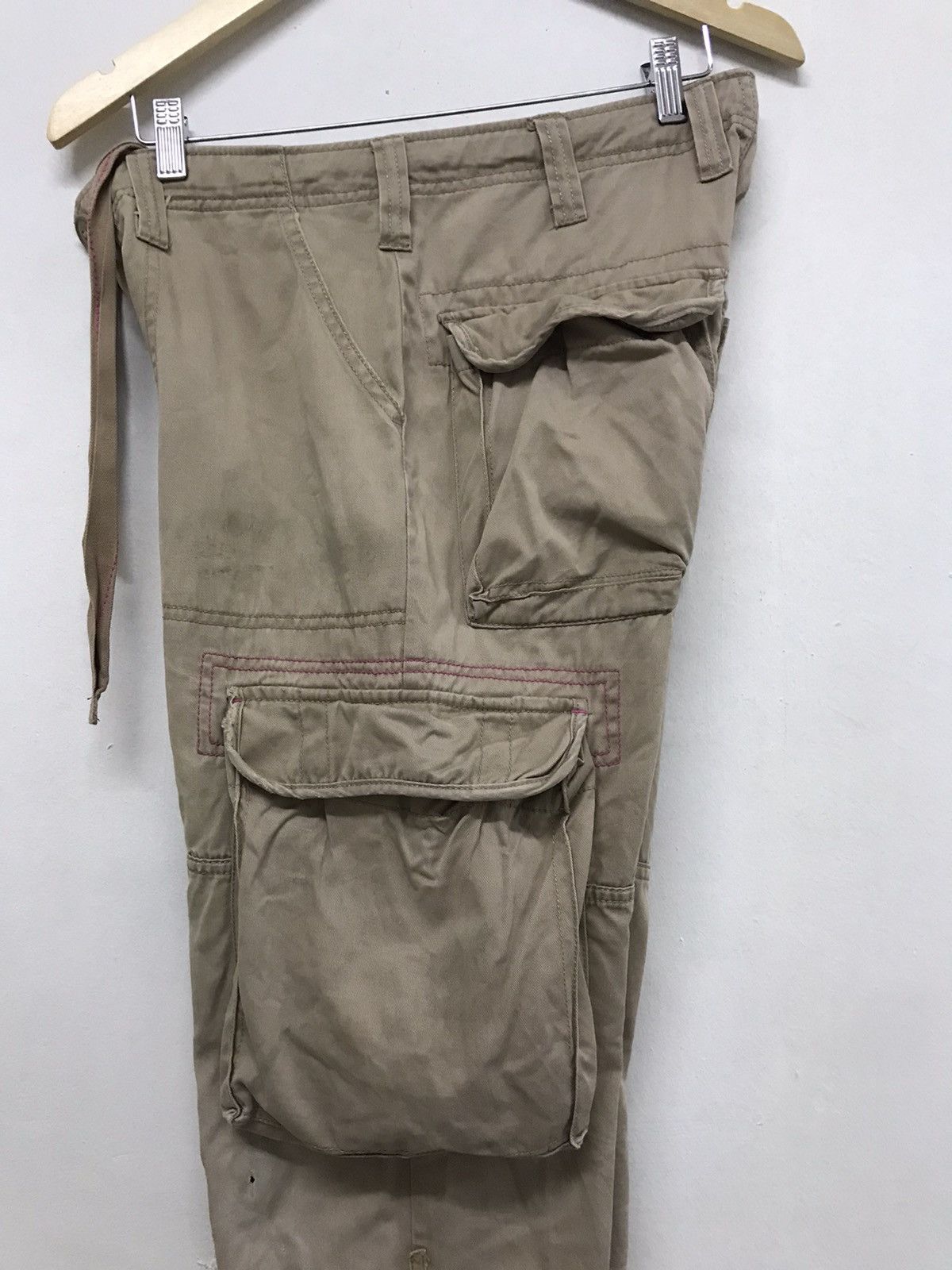 Japanese Brand Nice❗️Real Crush Clothing Patchwork Distressed Cargo Pants Size US 33 - 13 Thumbnail