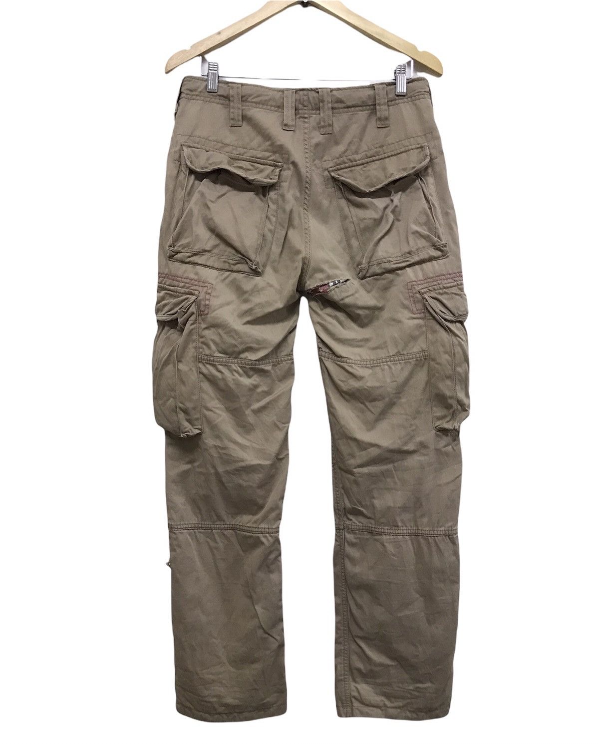 Japanese Brand Nice❗️Real Crush Clothing Patchwork Distressed Cargo Pants Size US 33 - 2 Thumbnail