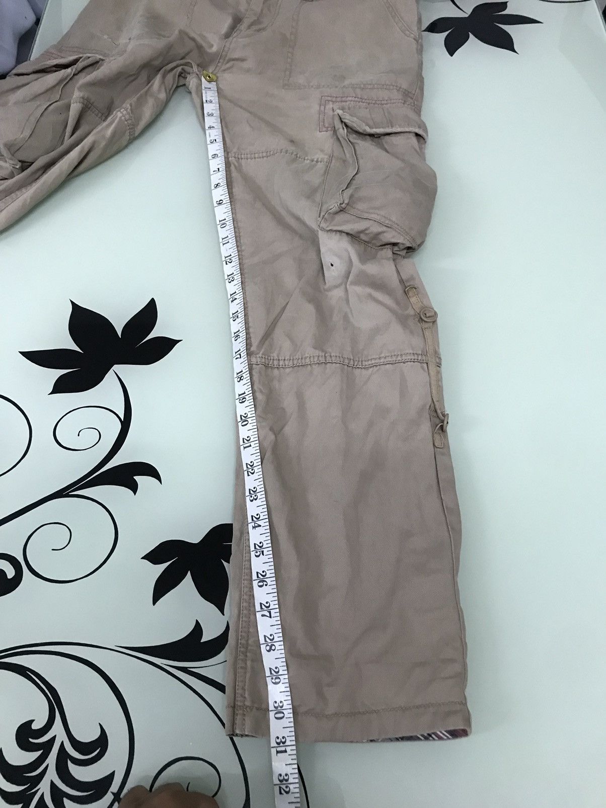 Japanese Brand Nice❗️Real Crush Clothing Patchwork Distressed Cargo Pants Size US 33 - 24 Thumbnail