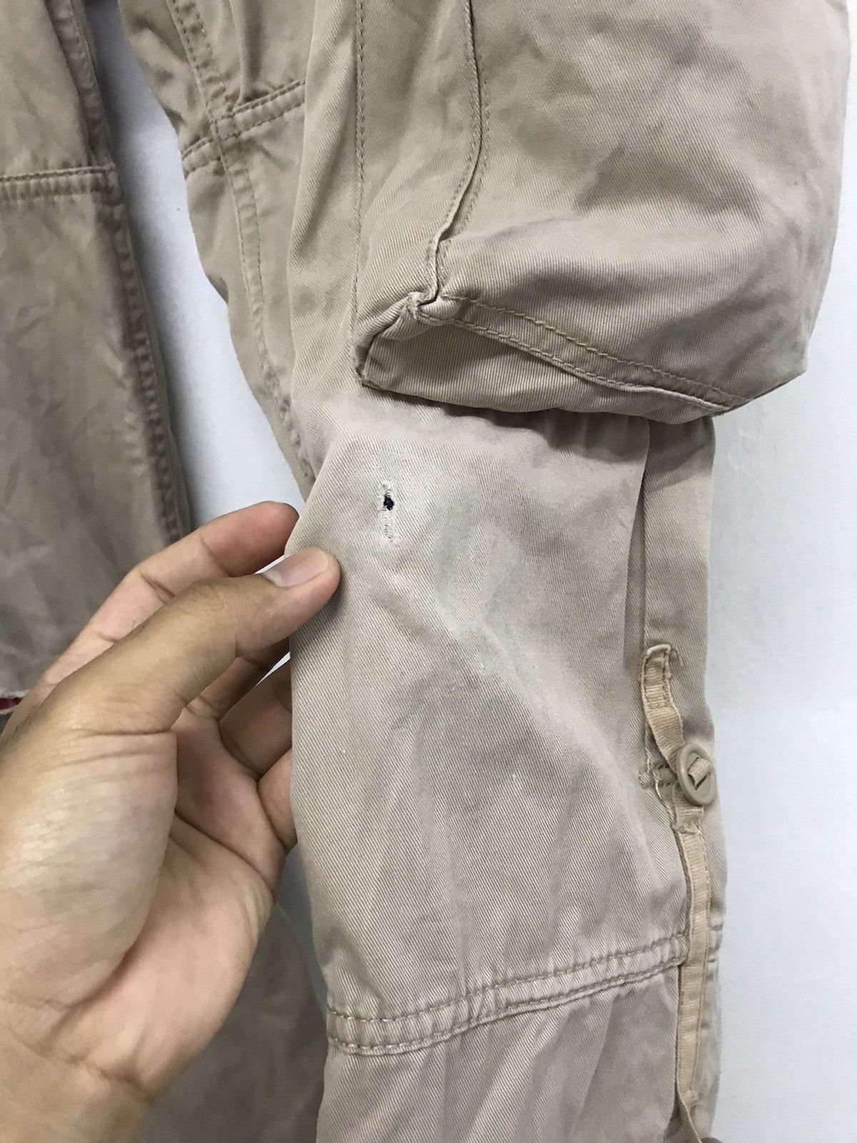 Japanese Brand Nice❗️Real Crush Clothing Patchwork Distressed Cargo Pants Size US 33 - 6 Thumbnail