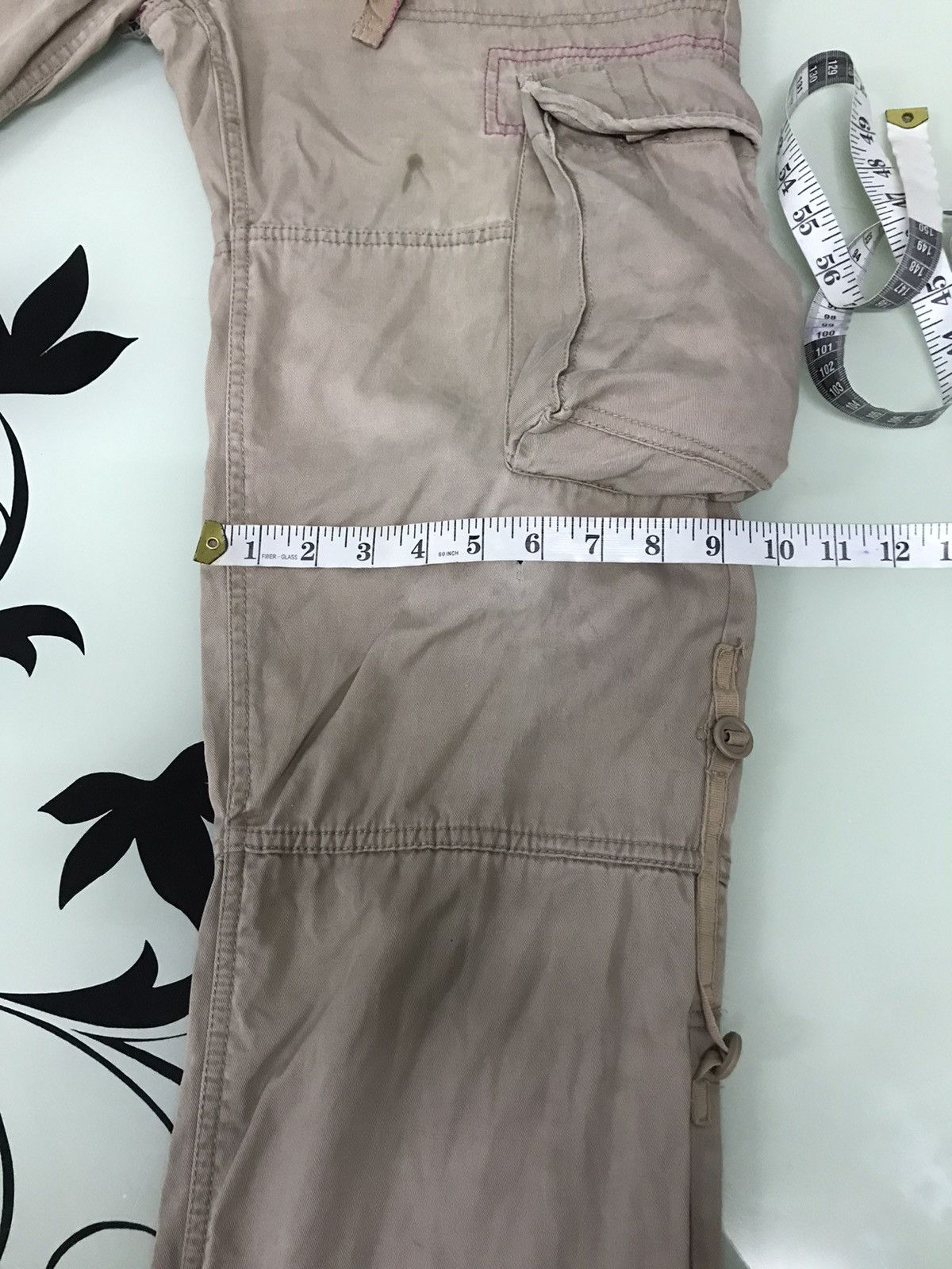 Japanese Brand Nice❗️Real Crush Clothing Patchwork Distressed Cargo Pants Size US 33 - 22 Thumbnail