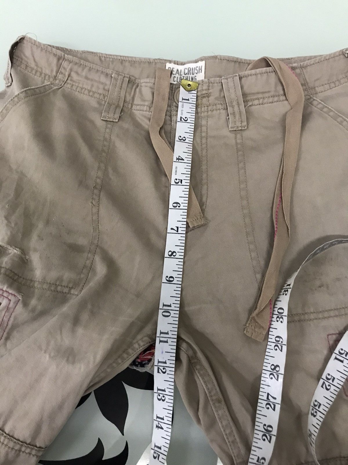 Japanese Brand Nice❗️Real Crush Clothing Patchwork Distressed Cargo Pants Size US 33 - 20 Thumbnail