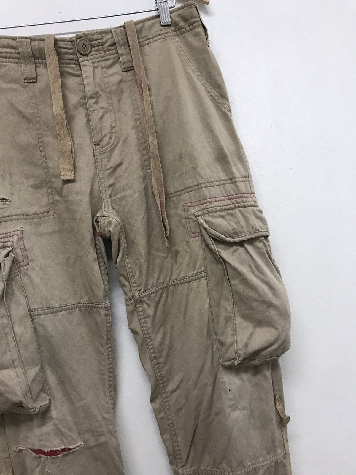 Japanese Brand Nice❗️Real Crush Clothing Patchwork Distressed Cargo Pants Size US 33 - 4 Thumbnail