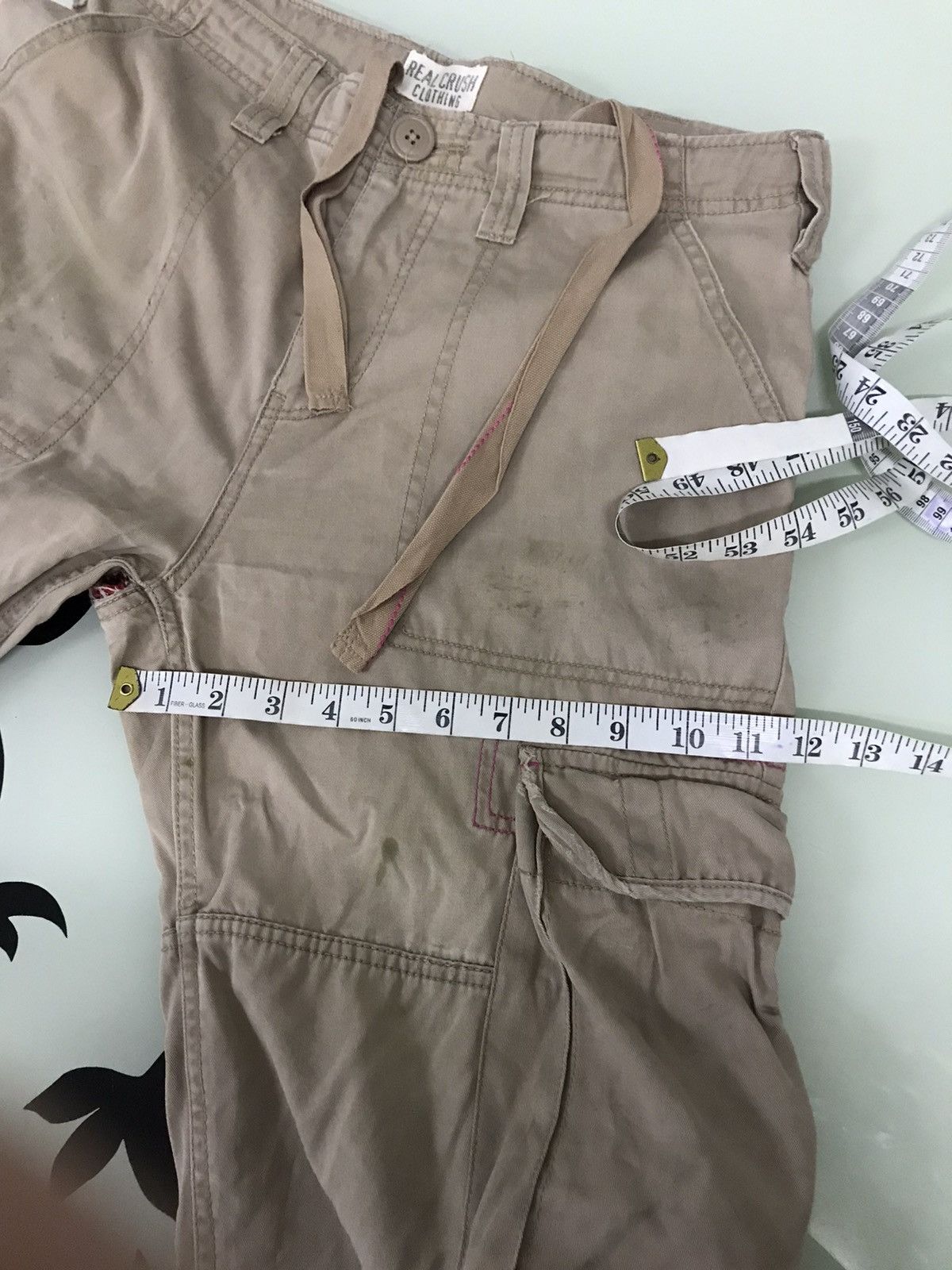Japanese Brand Nice❗️Real Crush Clothing Patchwork Distressed Cargo Pants Size US 33 - 21 Thumbnail