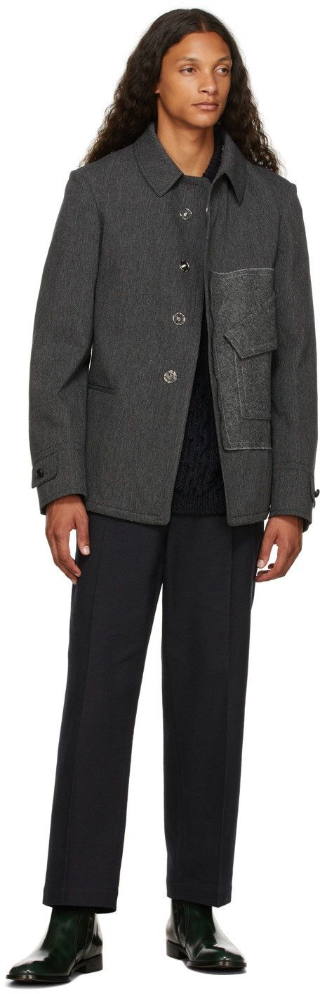 Maison Margiela Maison Margiela Grey Wool Twill Kaban patched coat SIZE48 Size US M / EU 48-50 / 2 - 13 Thumbnail