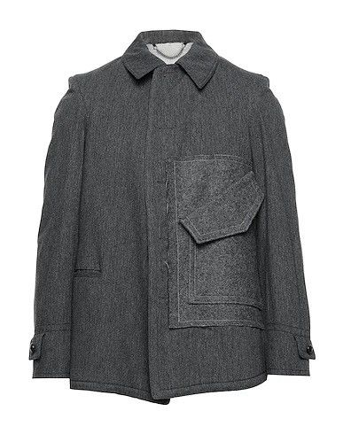 Maison Margiela Grey Wool Twill Kaban patched coat SIZE48