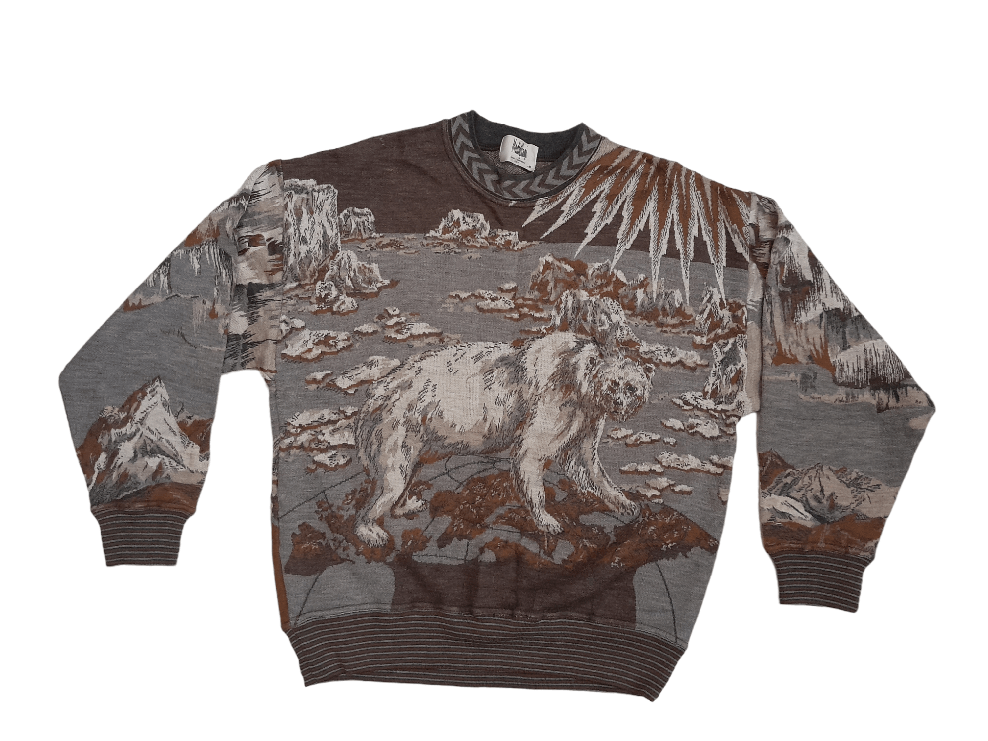 image of Italian Designers Modigliani Grizzly Bear Knitwear (E818) in Brown, Men's (Size Medium)