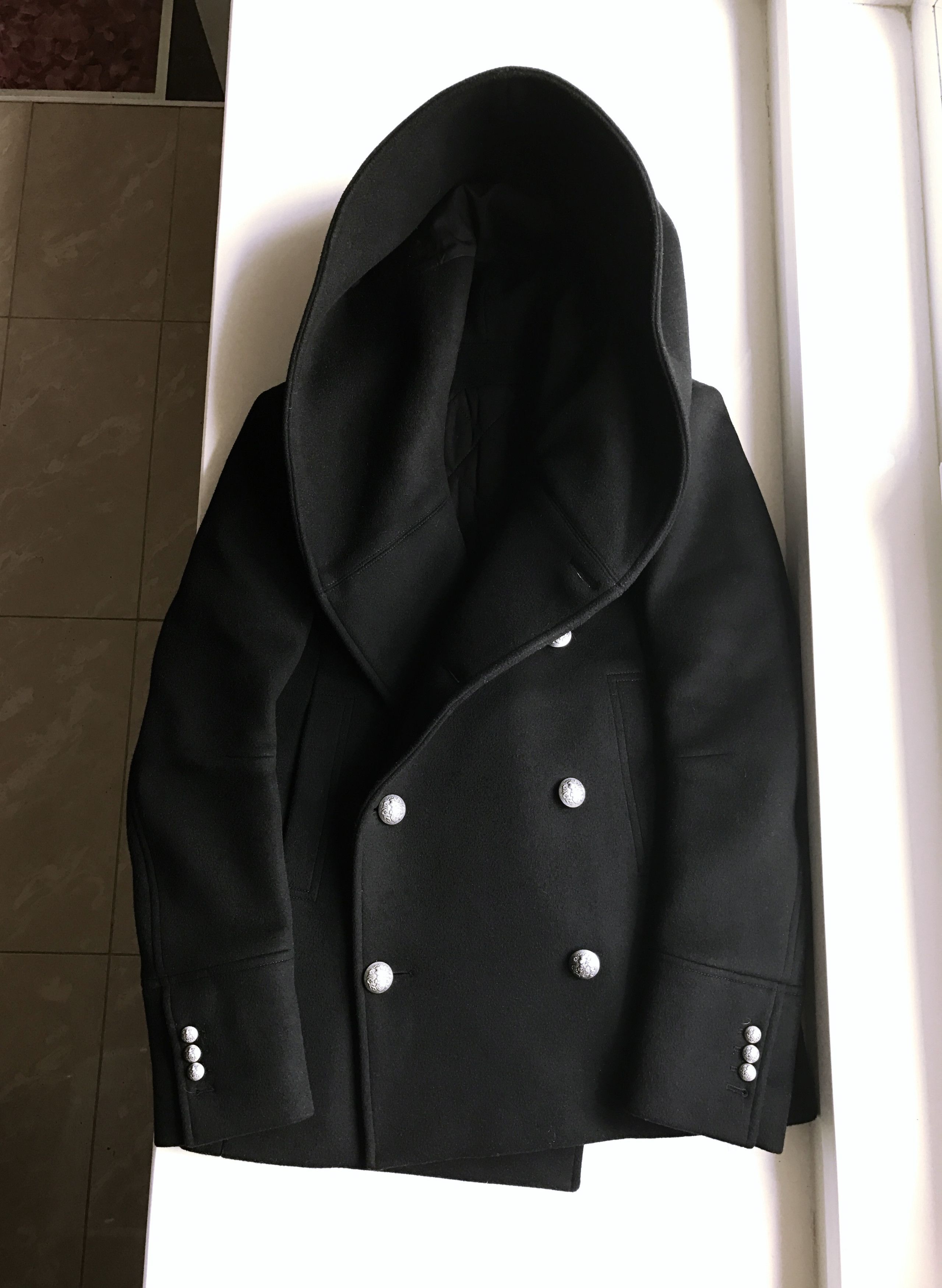 Balmain Hooded Double-Breasted Peacoat Size US M / EU 48-50 / 2 - 2 Thumbnail