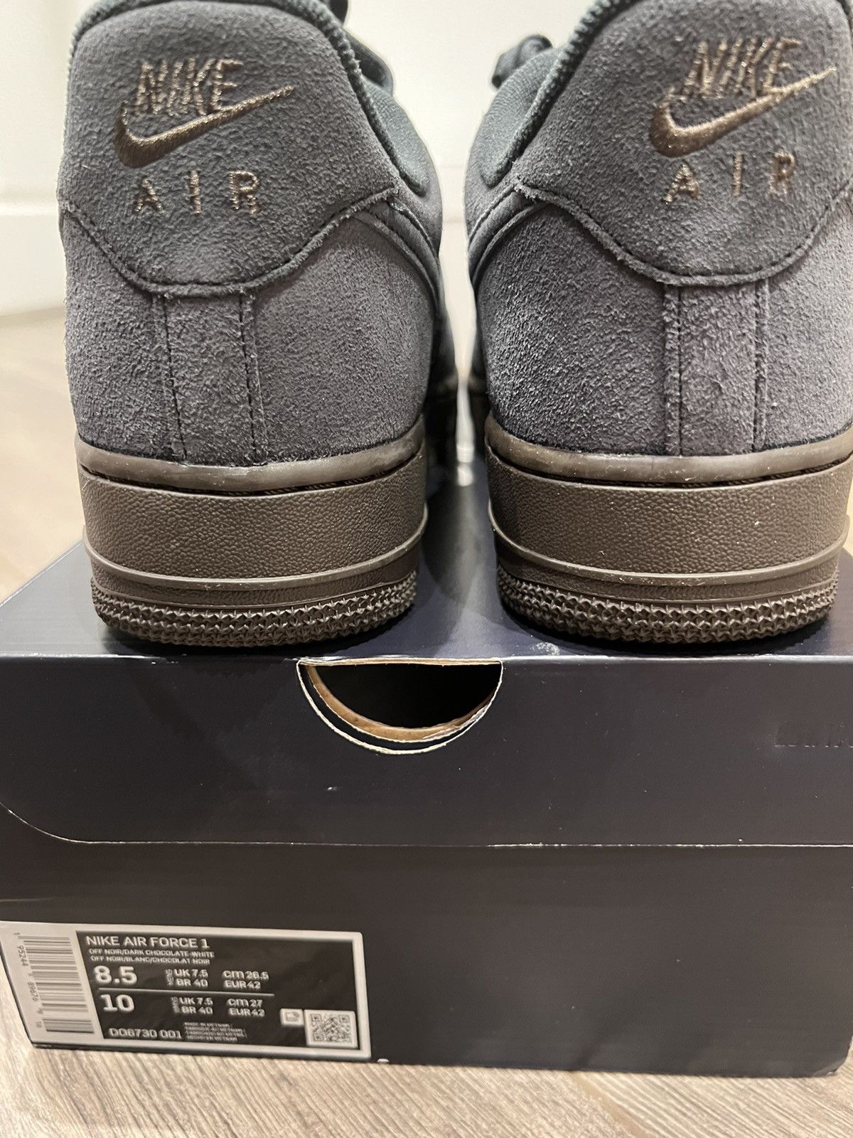 Nike NIKE AIR FORCE 1 OFF NOIR/DARK CHOCOLATE-WHITE Size US 8.5 / EU 41-42 - 4 Thumbnail