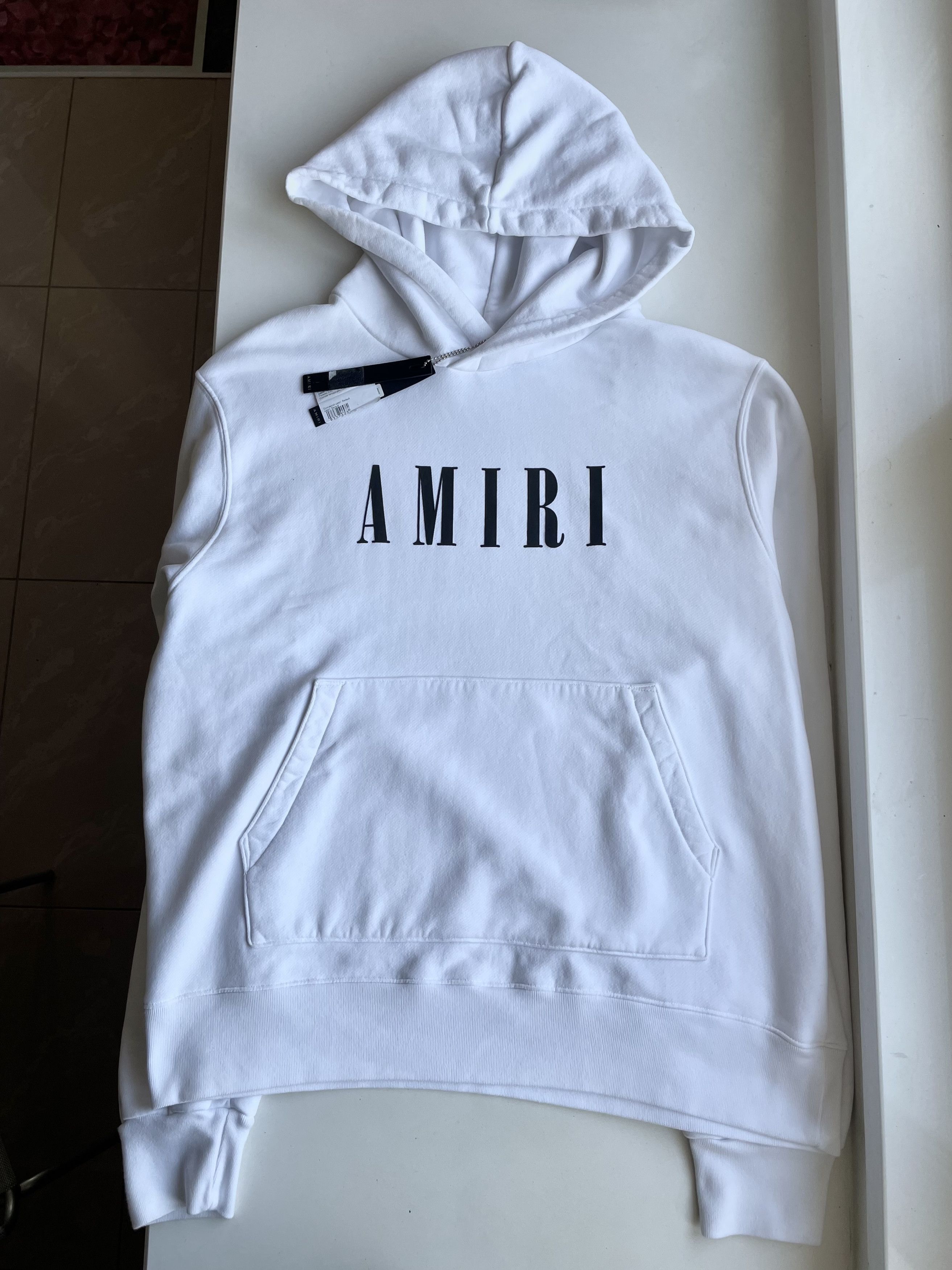 image of Amiri Core Logo White Hoodie, Men's (Size 2XL)