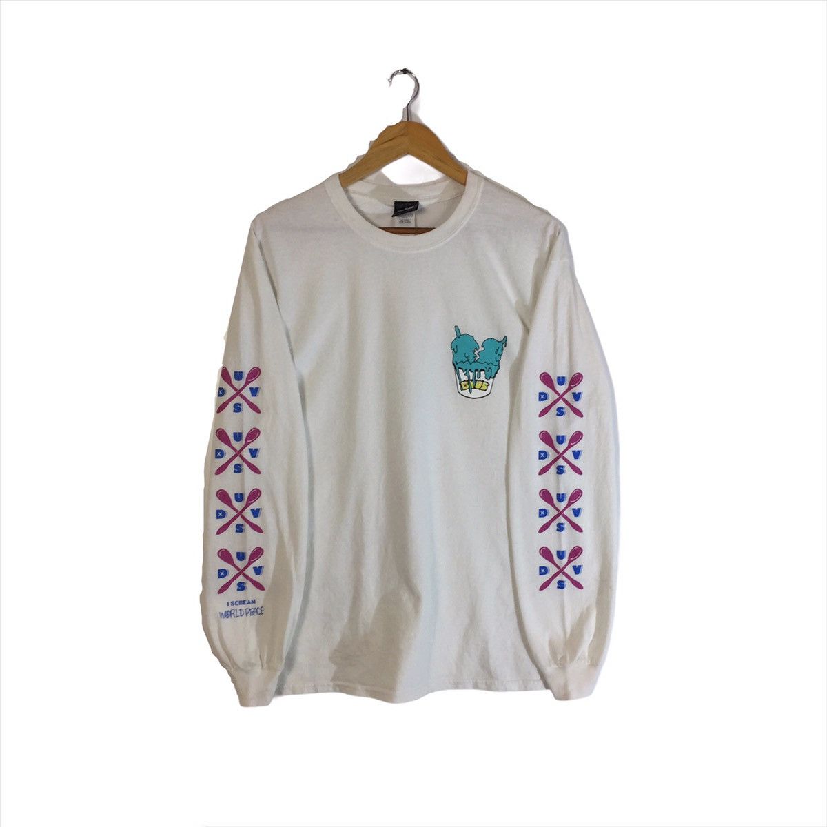 Icecream × Japanese Brand DVUS I Scream World Peace Sweatshirt Long Sleeve Size US M / EU 48-50 / 2 - 1 Thumbnail
