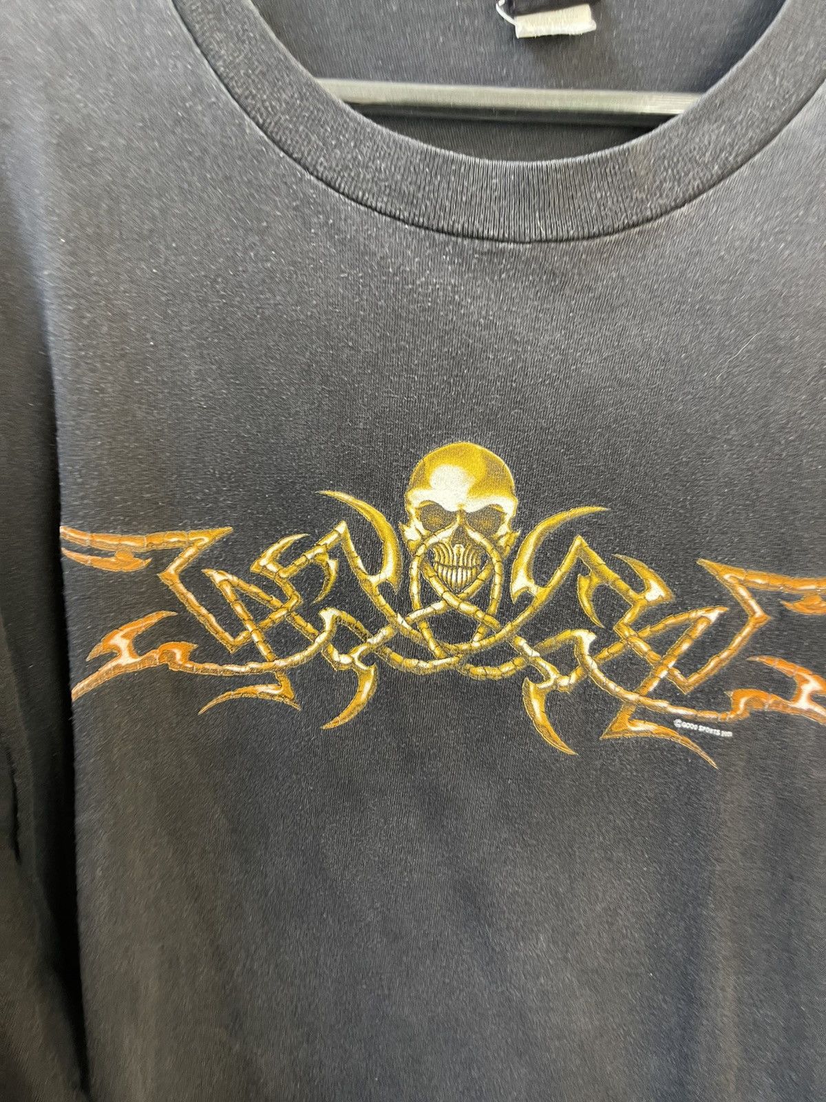 Vintage Vintage 90s XXL TRIBAL SKULL LONG SLEEVE BLACK SHIRT Size US XXL / EU 58 / 5 - 3 Thumbnail