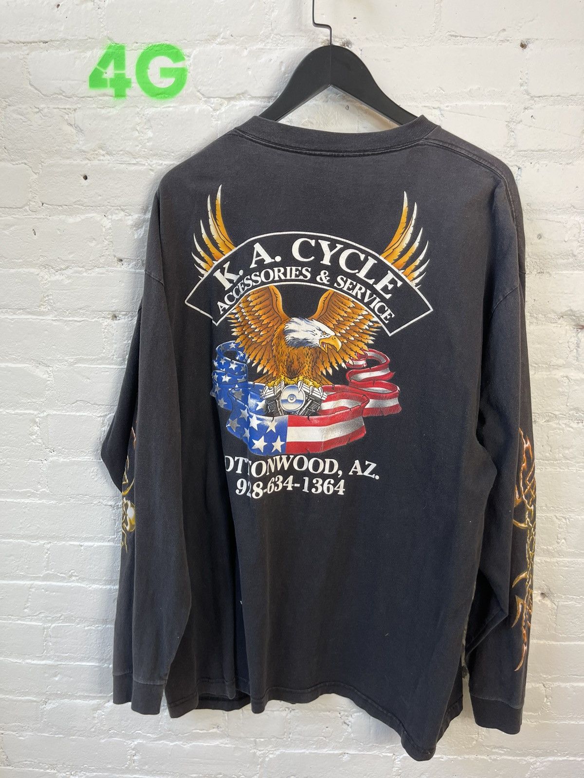 Vintage Vintage 90s XXL TRIBAL SKULL LONG SLEEVE BLACK SHIRT Size US XXL / EU 58 / 5 - 7 Thumbnail
