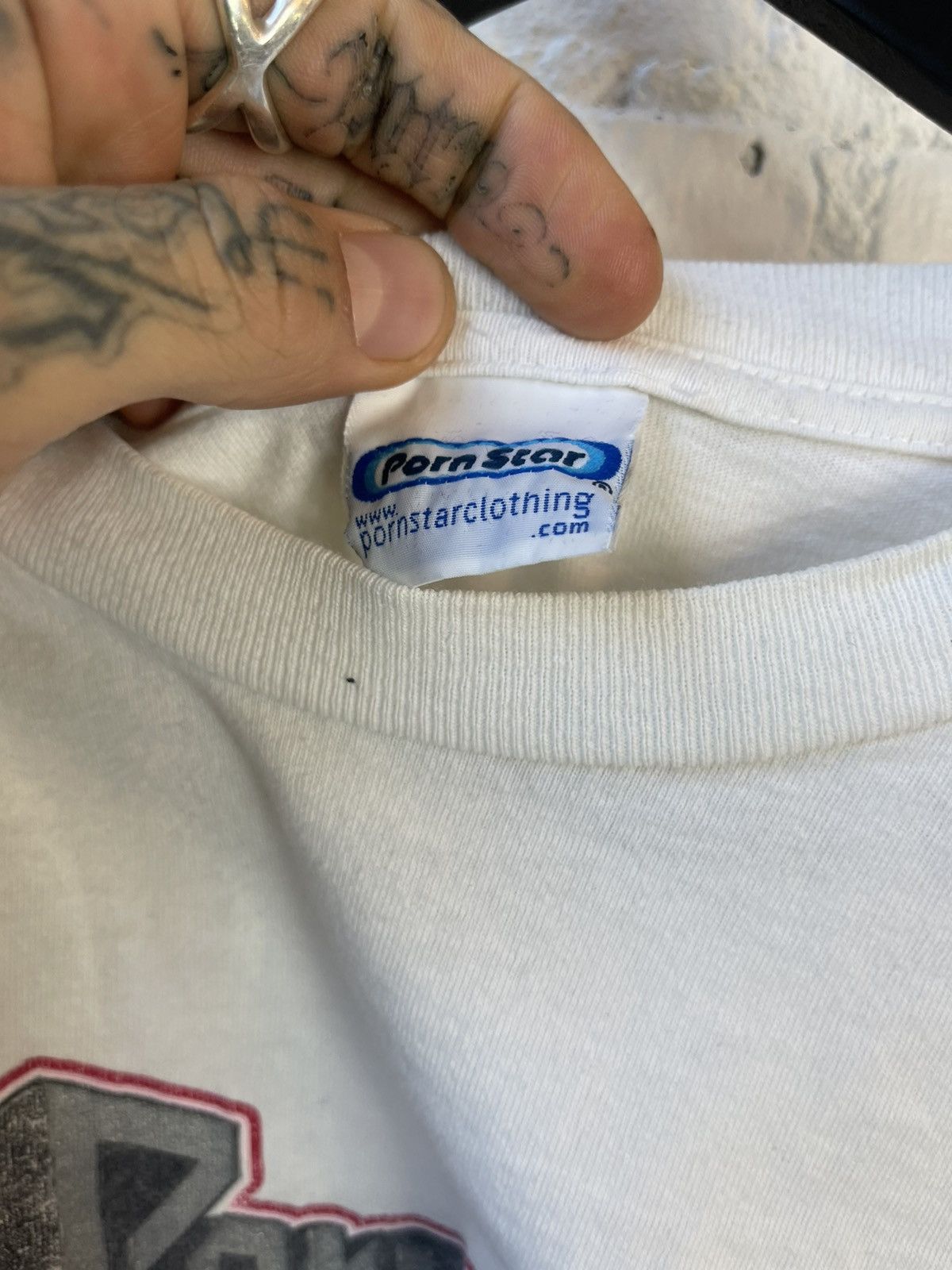 Vintage 90s PORNSTAR BRAND PORN SHIRT LOGO Size US L / EU 52-54 / 3 - 4 Thumbnail