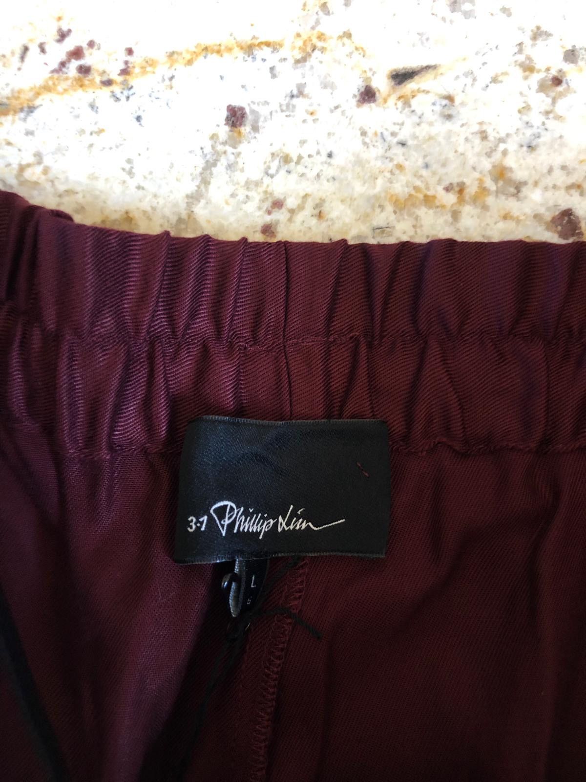 3.1 Phillip Lim Striped Elastic Waist Pajama Pants in Burgundy Size US 34 / EU 50 - 5 Thumbnail