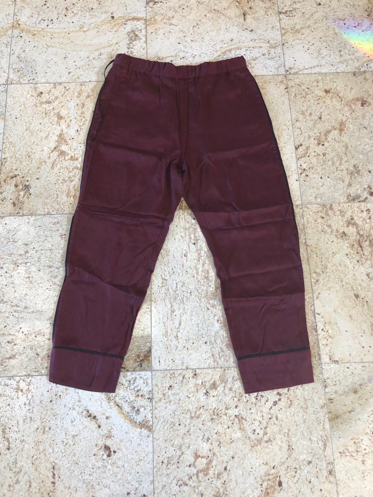 3.1 Phillip Lim Striped Elastic Waist Pajama Pants in Burgundy Size US 34 / EU 50 - 1 Thumbnail