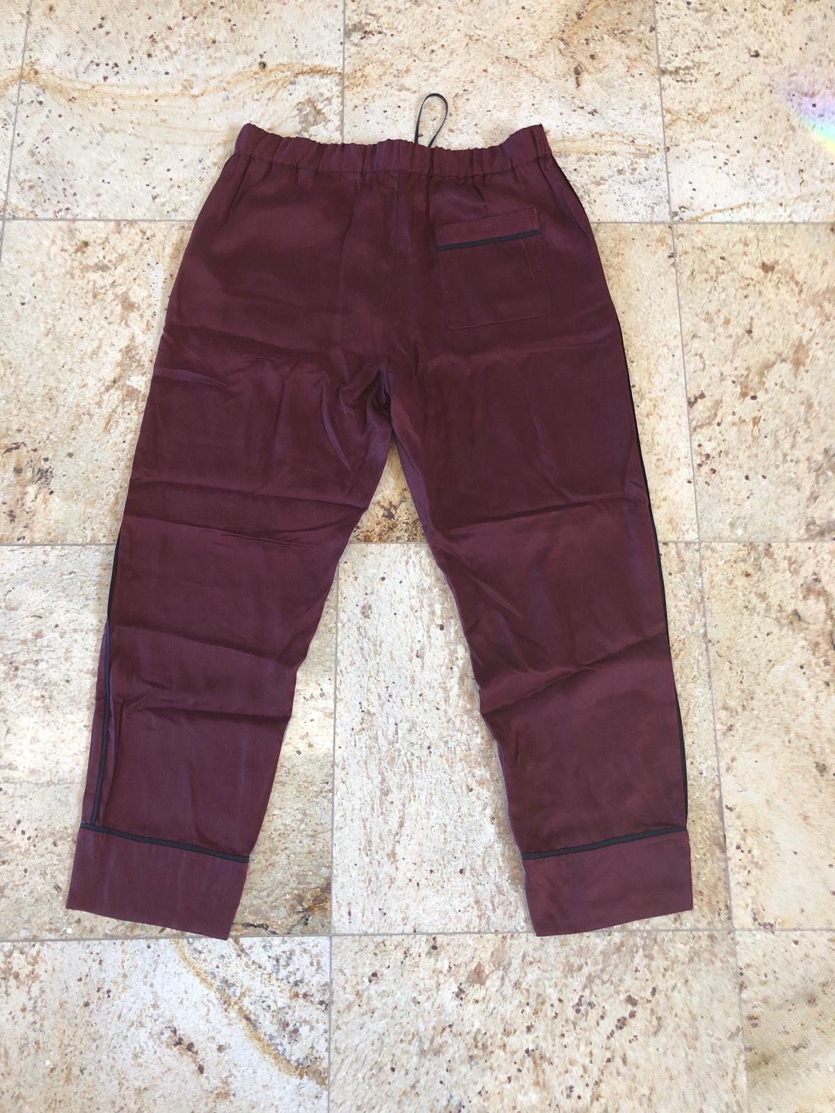 3.1 Phillip Lim Striped Elastic Waist Pajama Pants in Burgundy Size US 34 / EU 50 - 9 Thumbnail