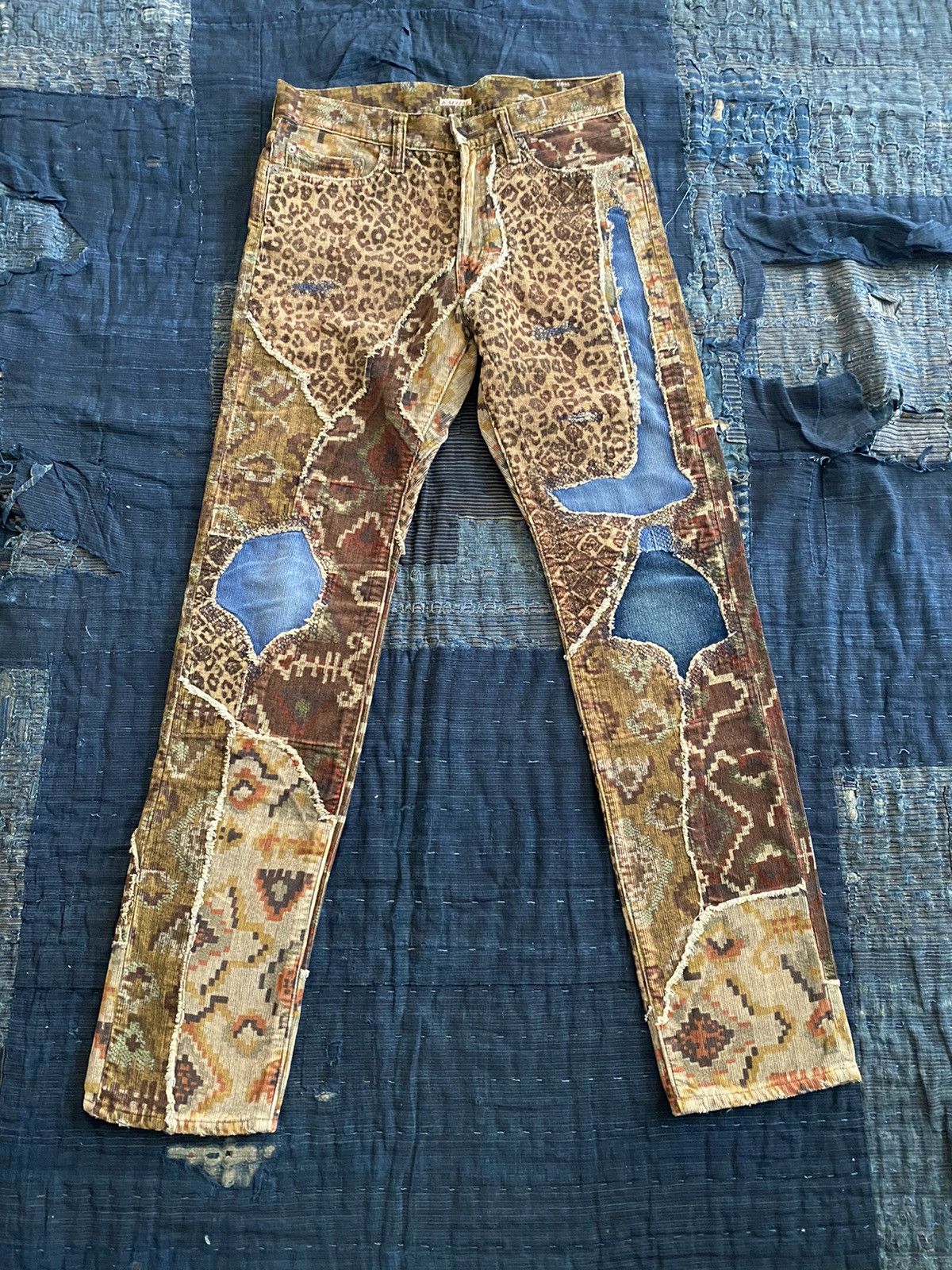 image of Kapital Patchwork Camouflage Leopard Pants, Men's (Size 31)